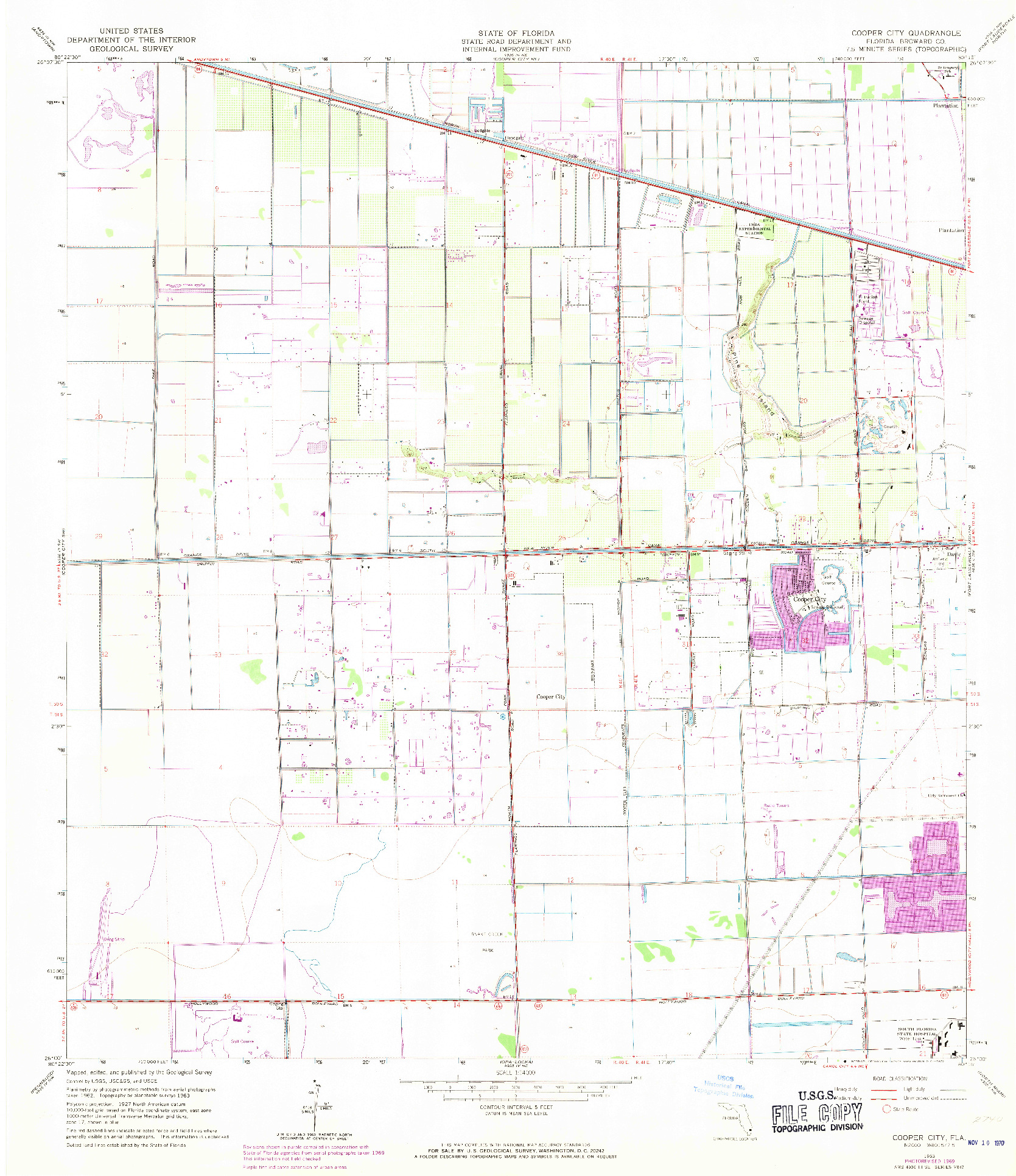 USGS 1:24000-SCALE QUADRANGLE FOR COOPER CITY, FL 1963