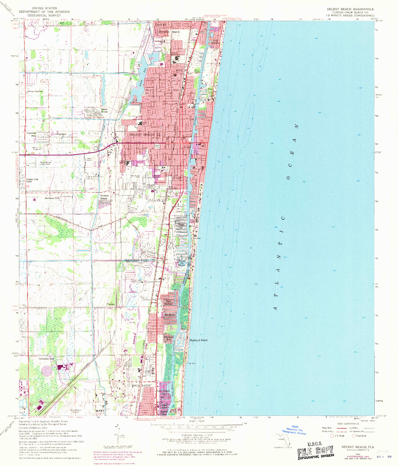 USGS 1:24000-SCALE QUADRANGLE FOR DELRAY BEACH, FL 1962