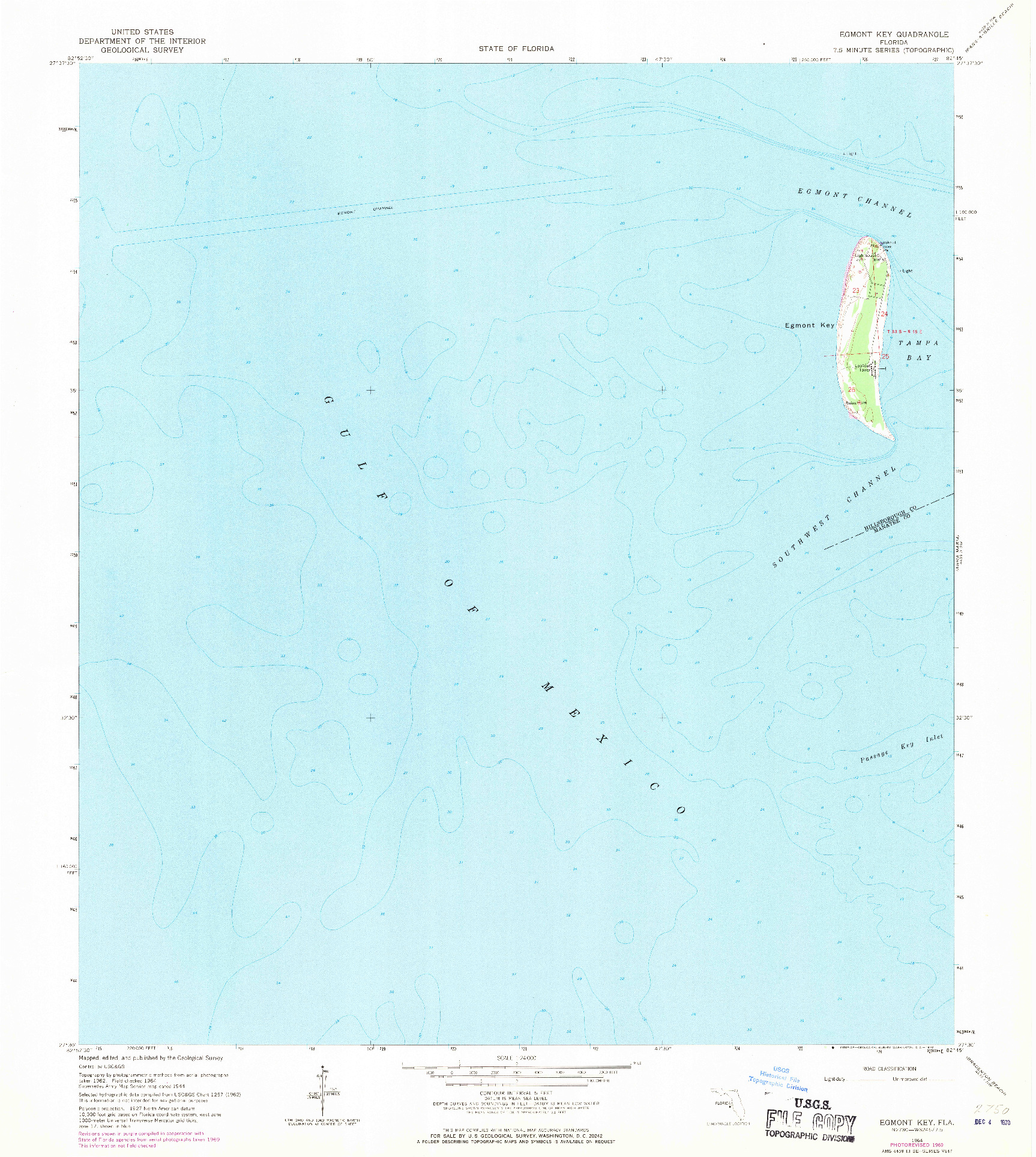 USGS 1:24000-SCALE QUADRANGLE FOR EGMONT KEY, FL 1964