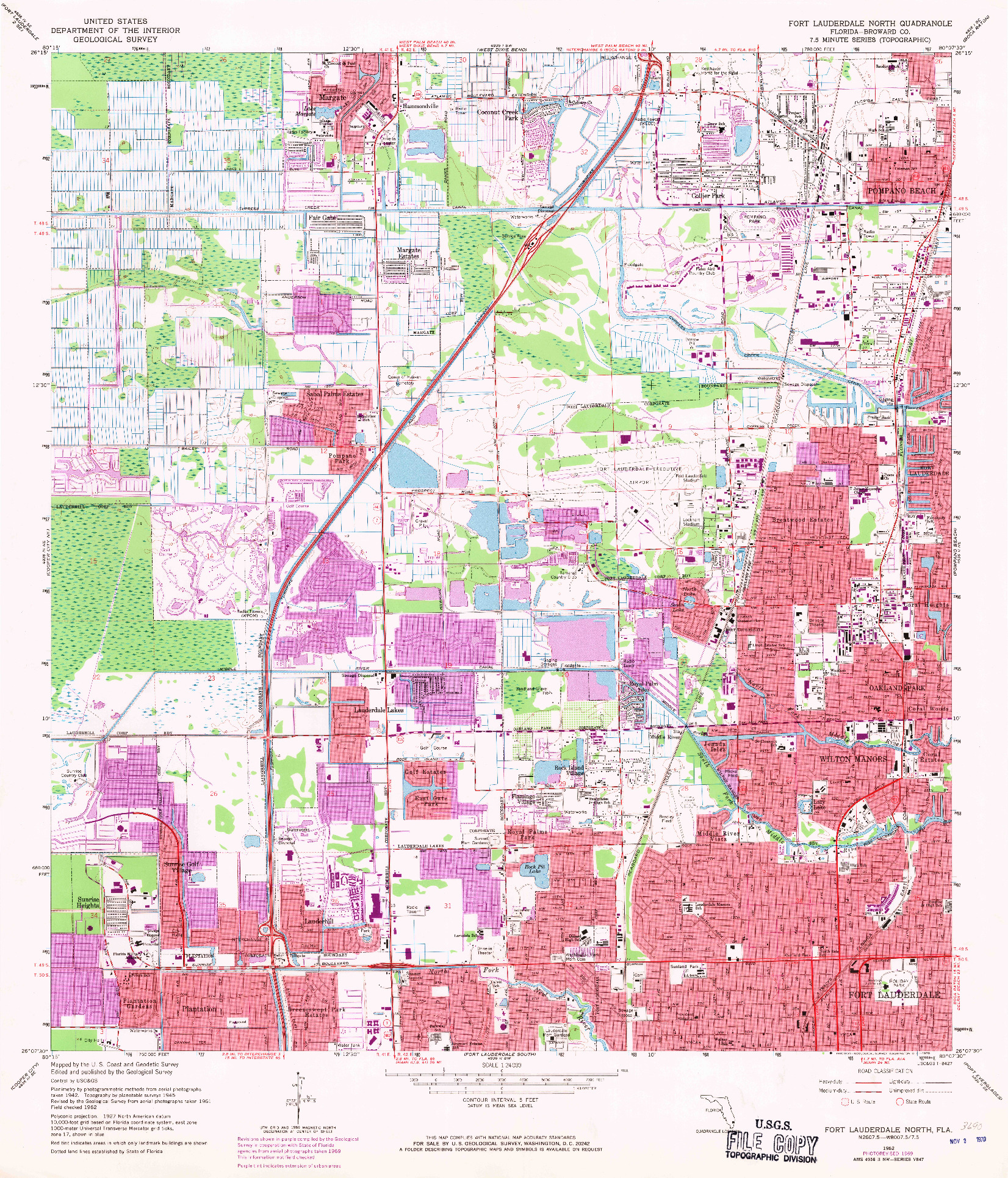 USGS 1:24000-SCALE QUADRANGLE FOR FORT LAUDERDALE NORTH, FL 1962