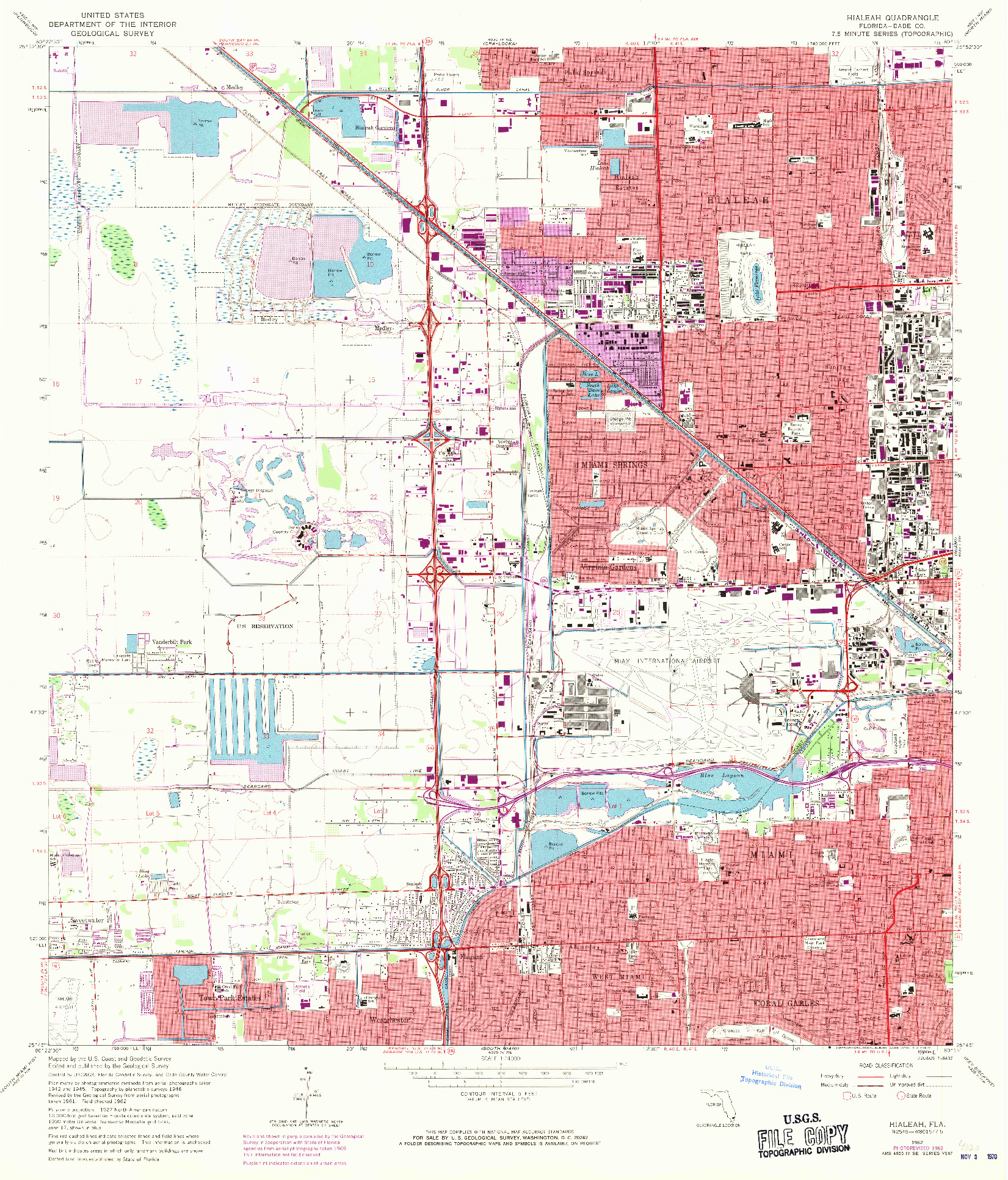 USGS 1:24000-SCALE QUADRANGLE FOR HIALEAH, FL 1962