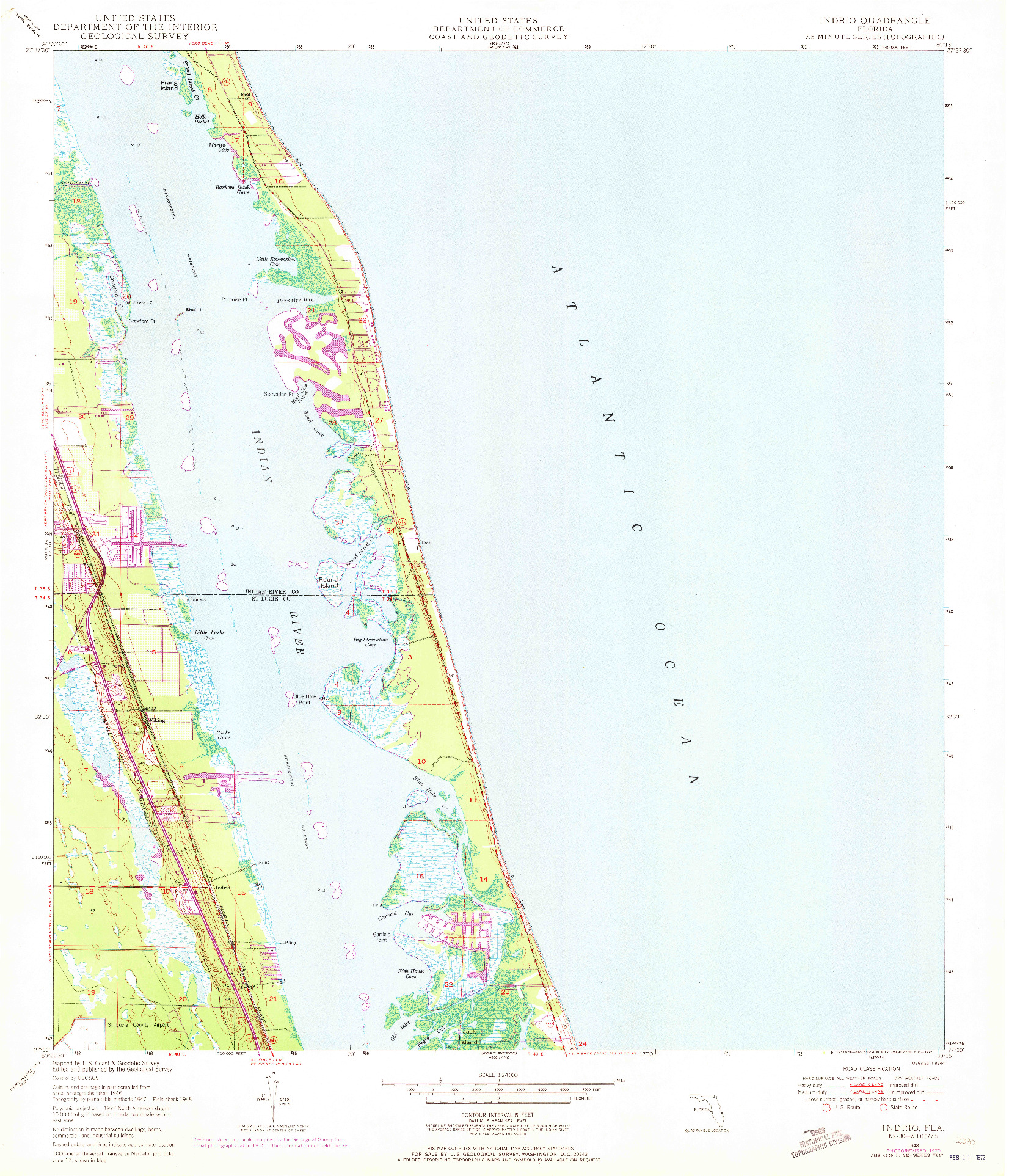 USGS 1:24000-SCALE QUADRANGLE FOR INDRIO, FL 1948
