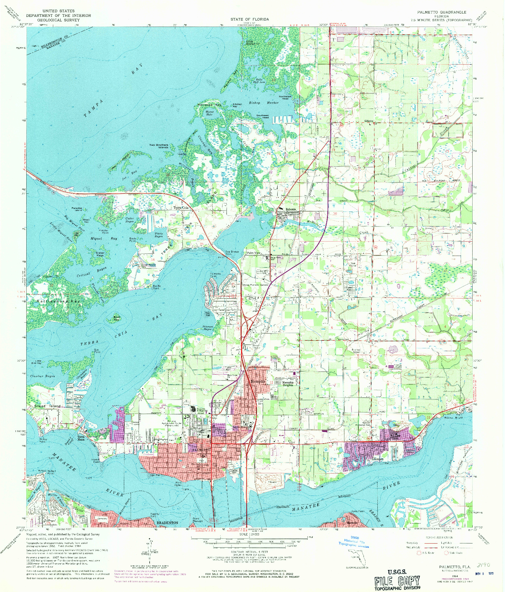USGS 1:24000-SCALE QUADRANGLE FOR PALMETTO, FL 1964