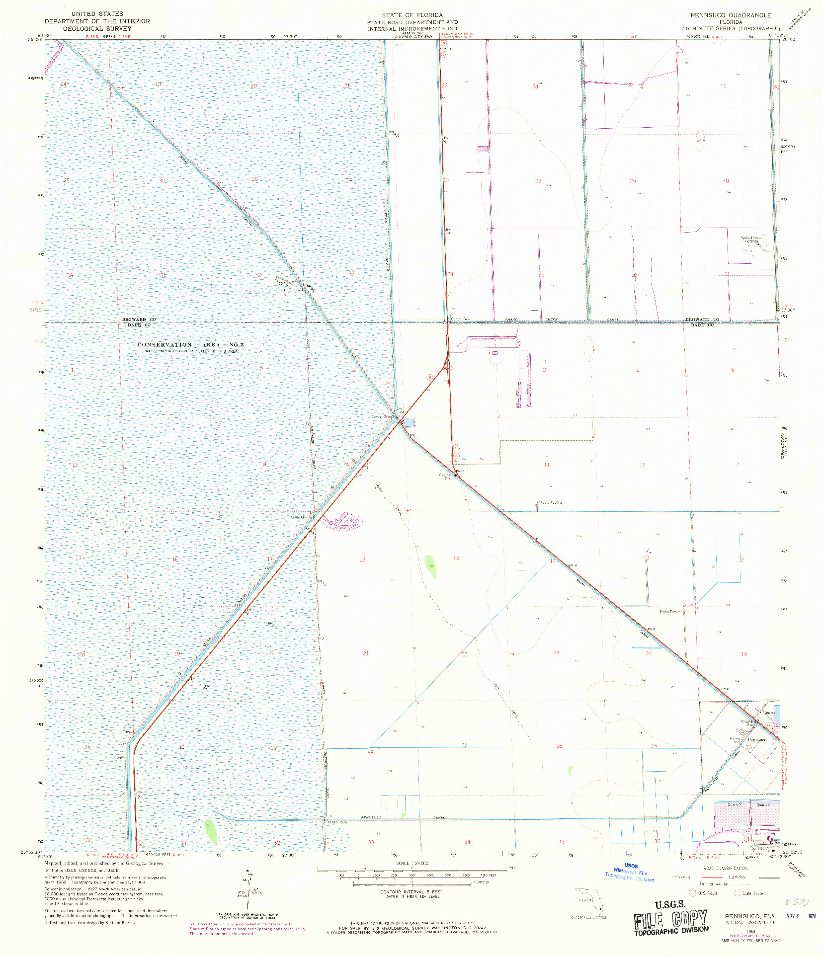 USGS 1:24000-SCALE QUADRANGLE FOR PENNSUCO, FL 1963