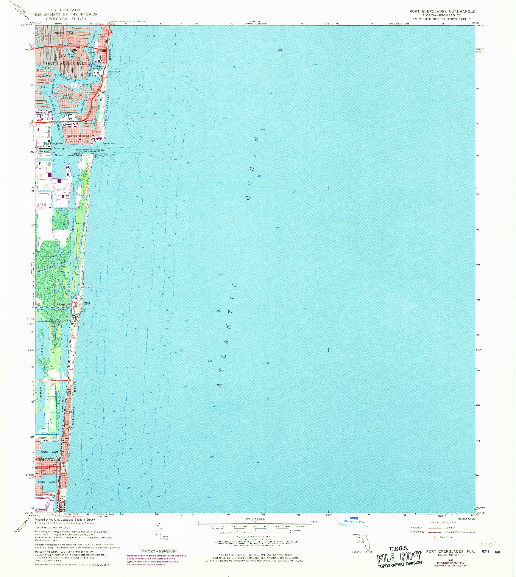 USGS 1:24000-SCALE QUADRANGLE FOR PORT EVERGLADES, FL 1962