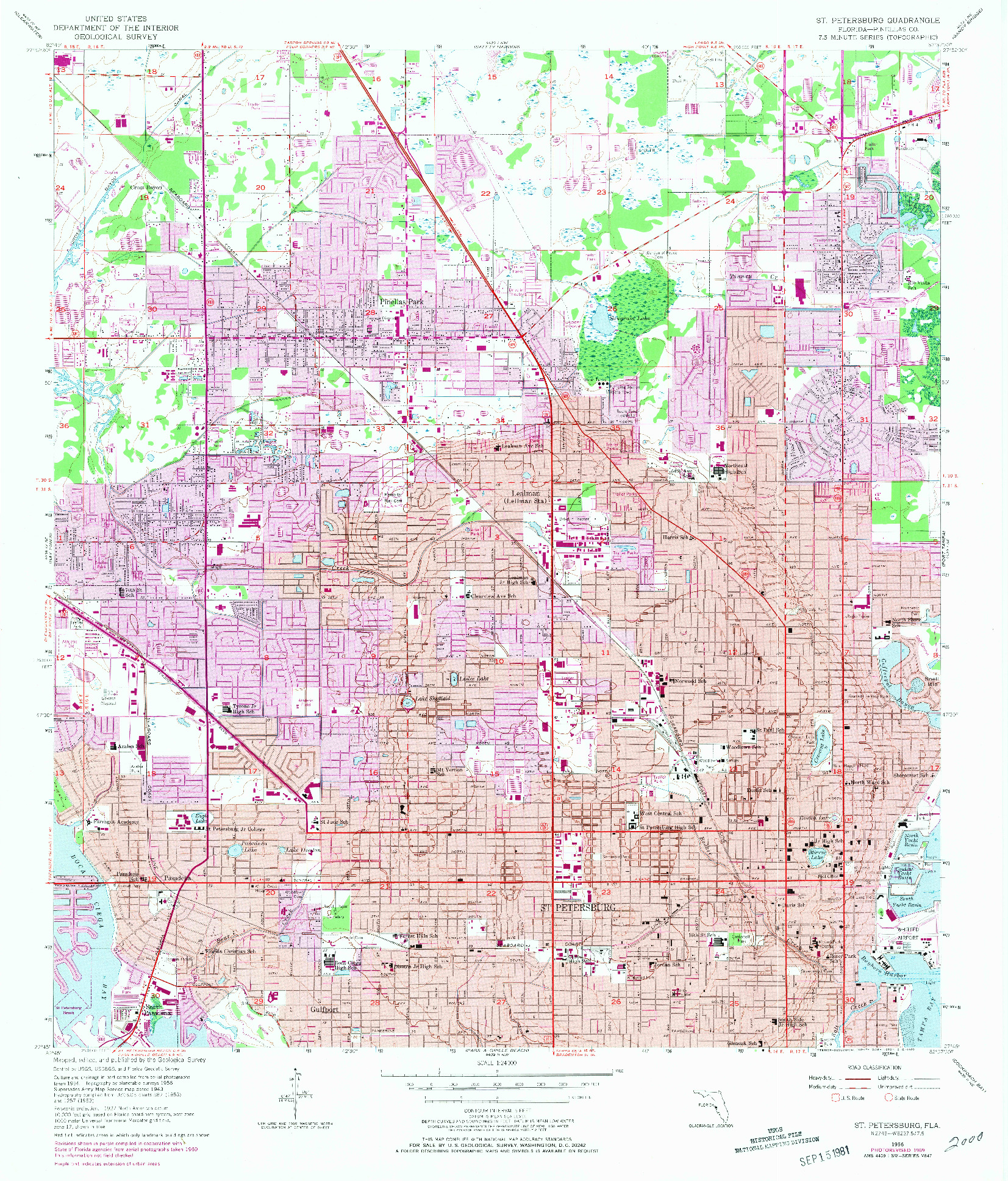 USGS 1:24000-SCALE QUADRANGLE FOR ST. PETERSBURG, FL 1956