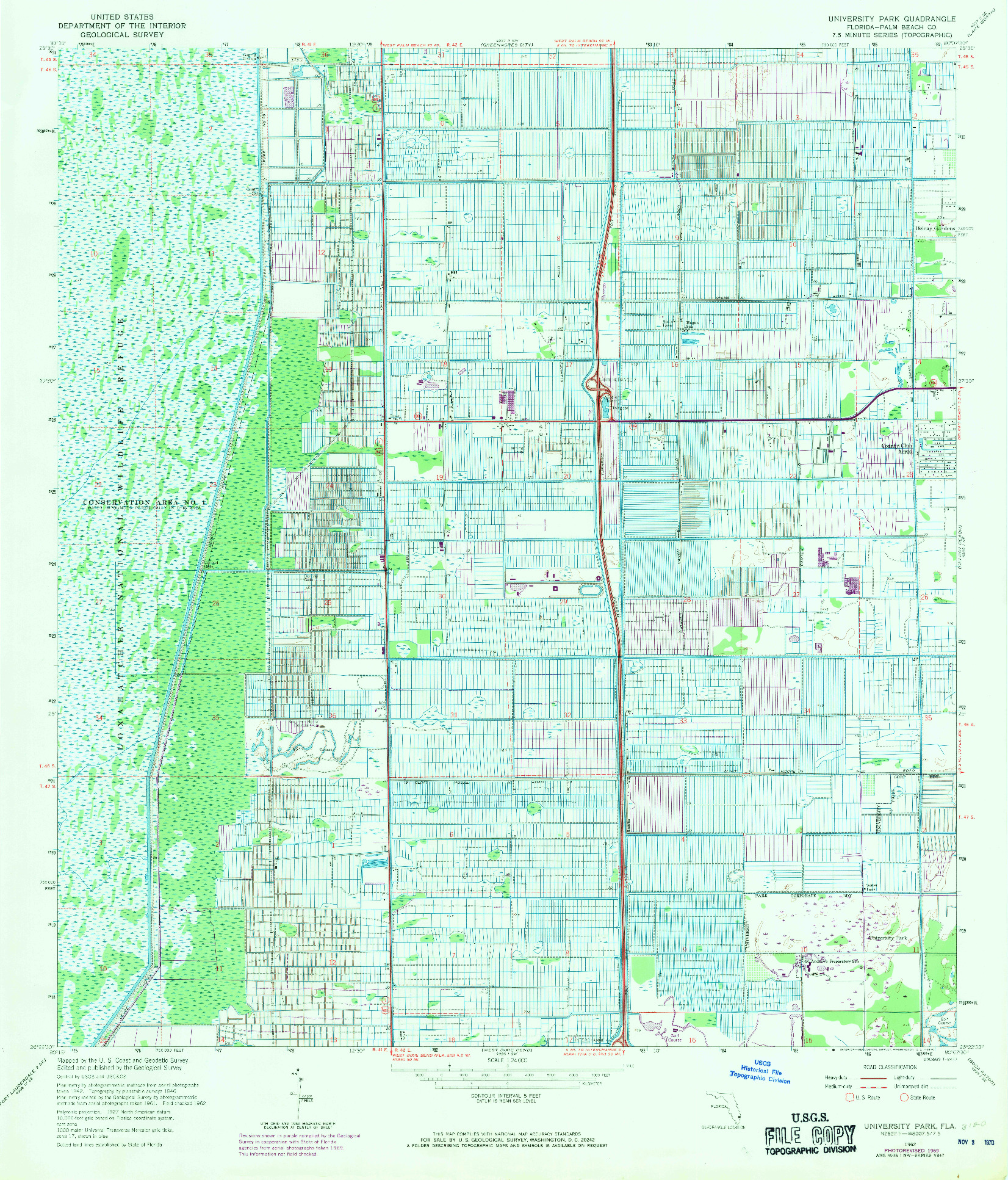 USGS 1:24000-SCALE QUADRANGLE FOR UNIVERSITY PARK, FL 1962