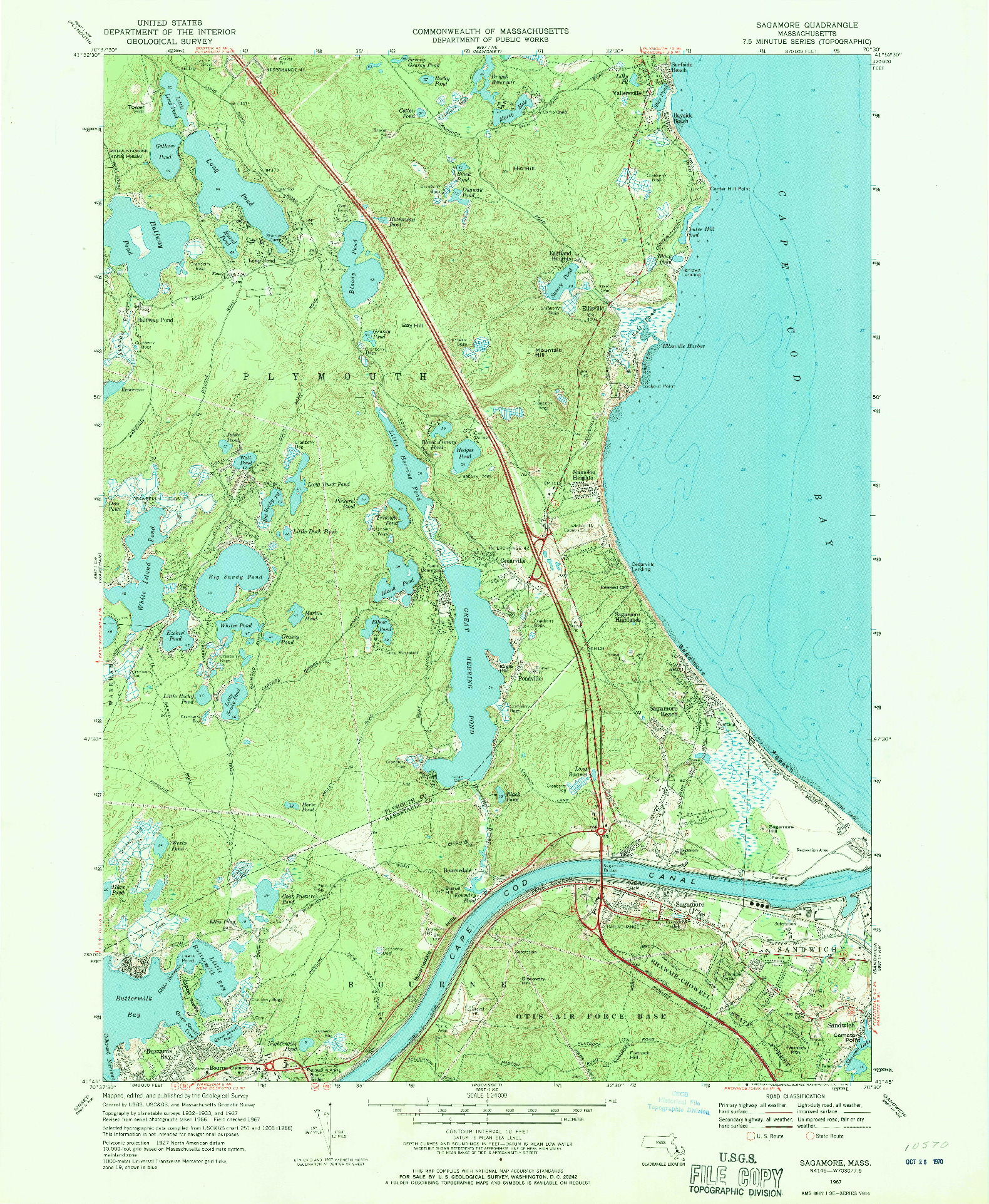 USGS 1:24000-SCALE QUADRANGLE FOR SAGAMORE, MA 1967