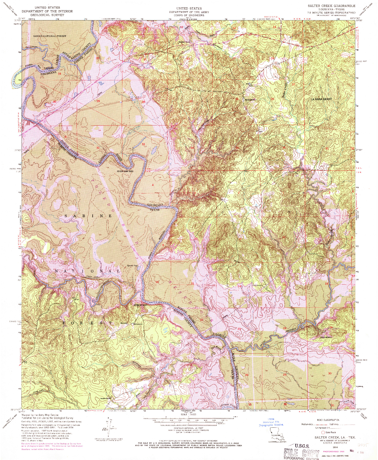 USGS 1:24000-SCALE QUADRANGLE FOR SALTER CREEK, LA 1954