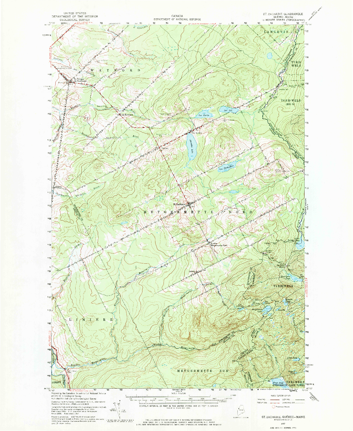 USGS 1:62500-SCALE QUADRANGLE FOR ST. ZACHARIE, ME 1957