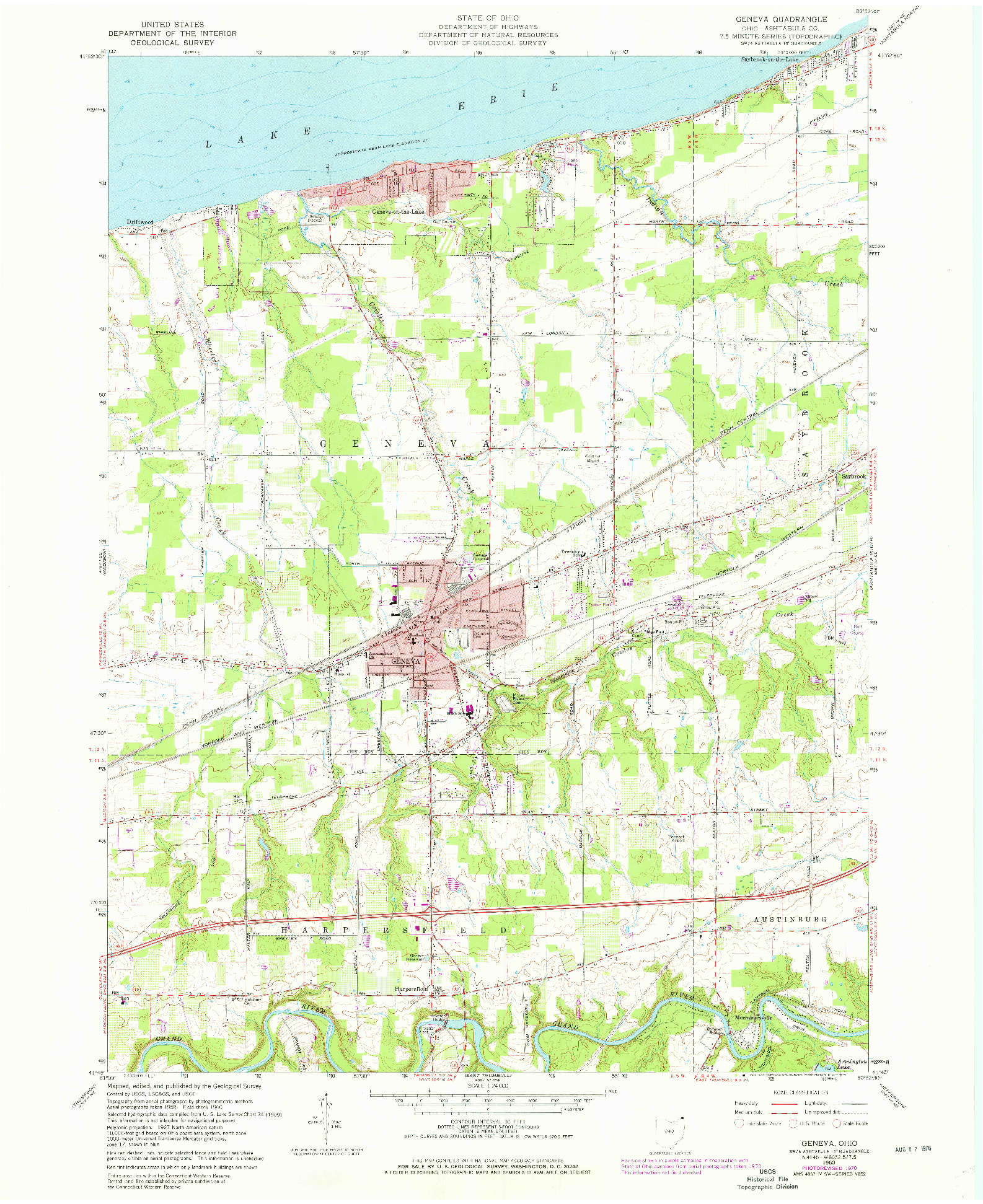 USGS 1:24000-SCALE QUADRANGLE FOR GENEVA, OH 1960