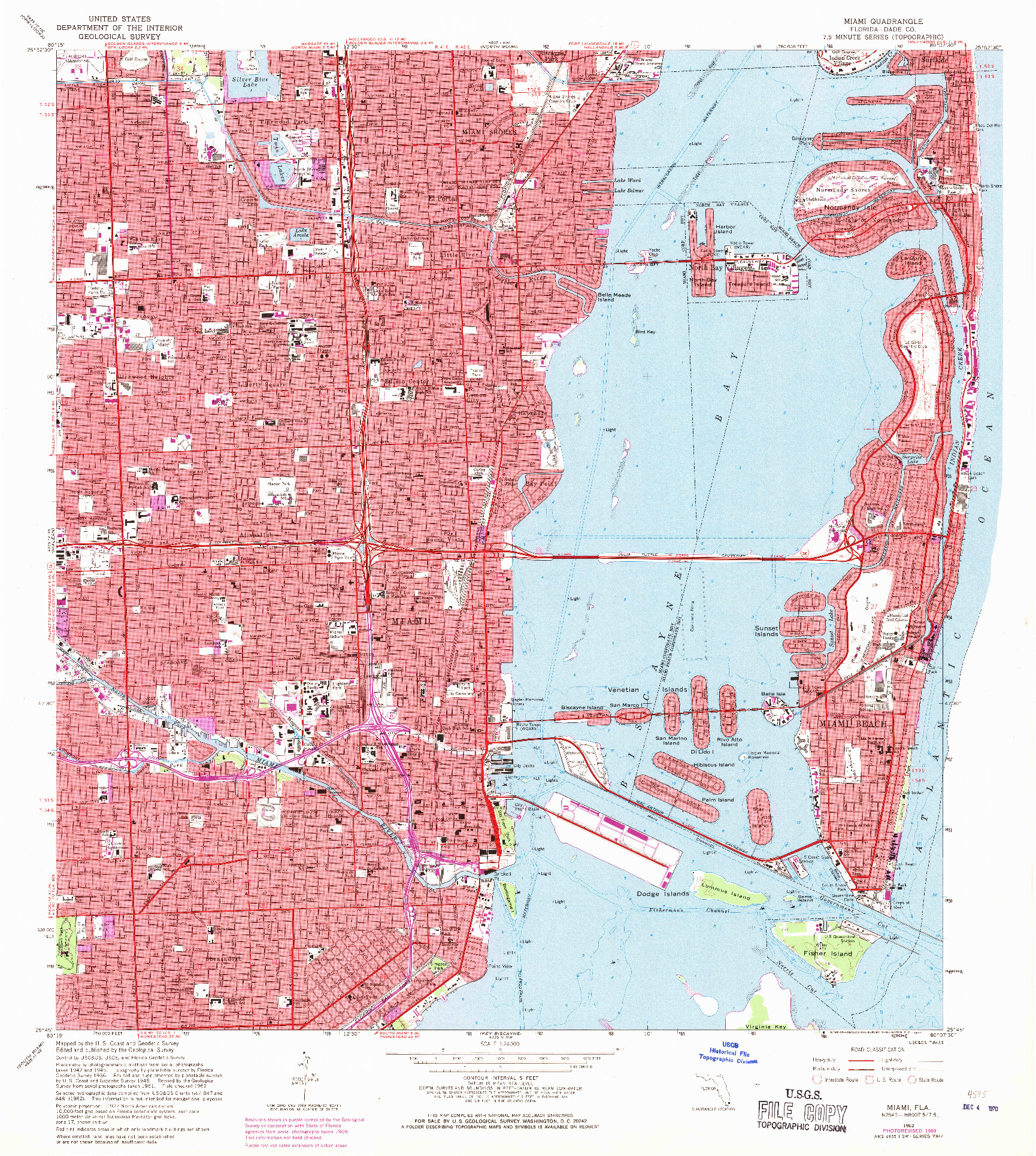 USGS 1:24000-SCALE QUADRANGLE FOR MIAMI, FL 1962