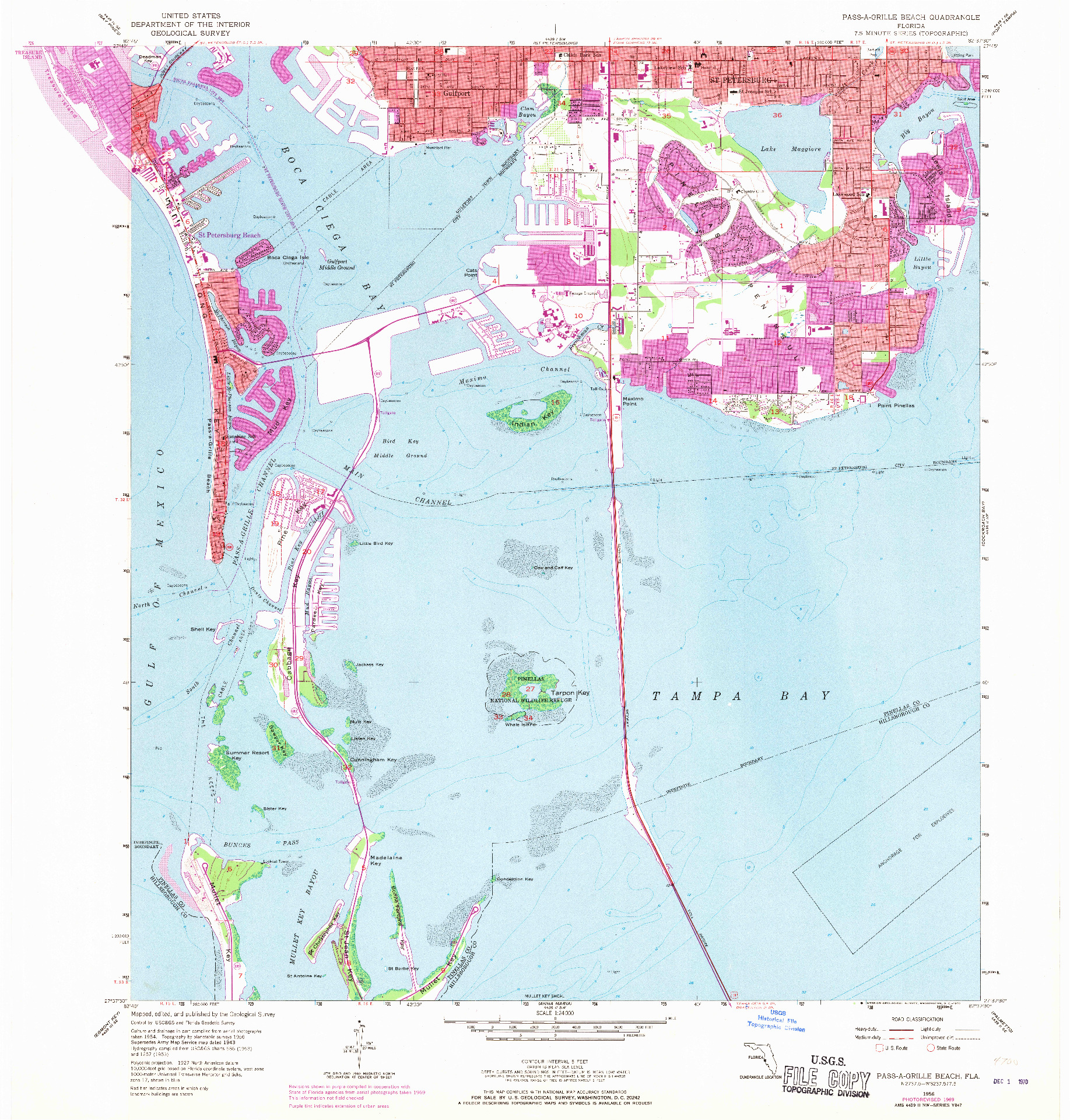 USGS 1:24000-SCALE QUADRANGLE FOR PASS-A-GRILLE BEACH, FL 1956