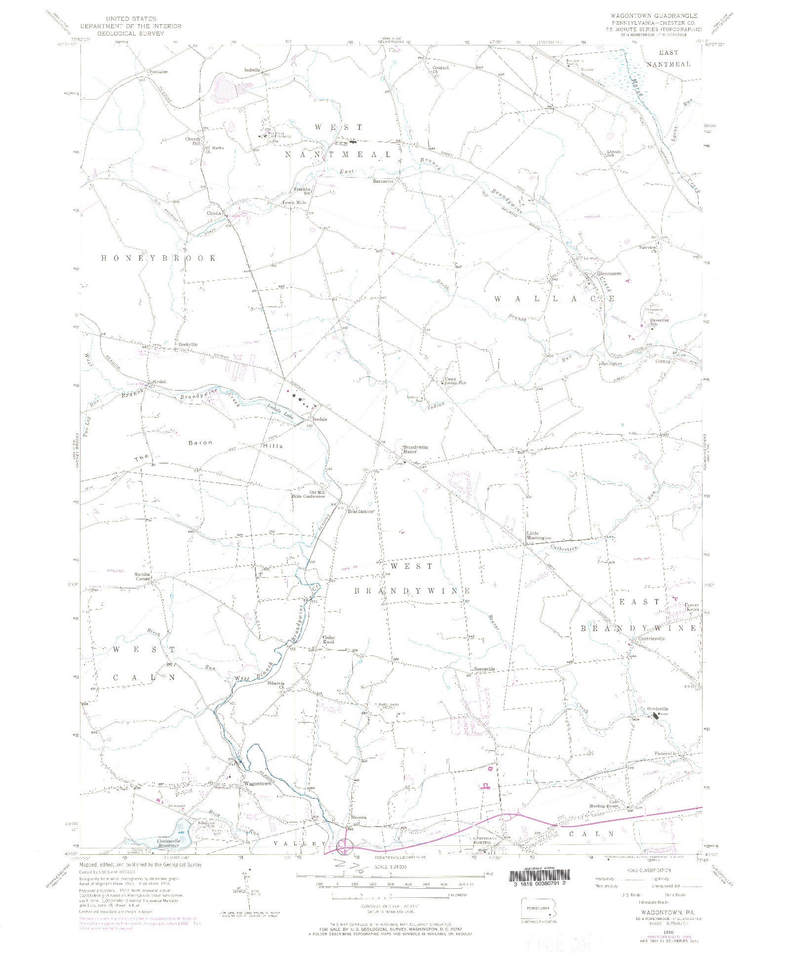 USGS 1:24000-SCALE QUADRANGLE FOR WAGONTOWN, PA 1956