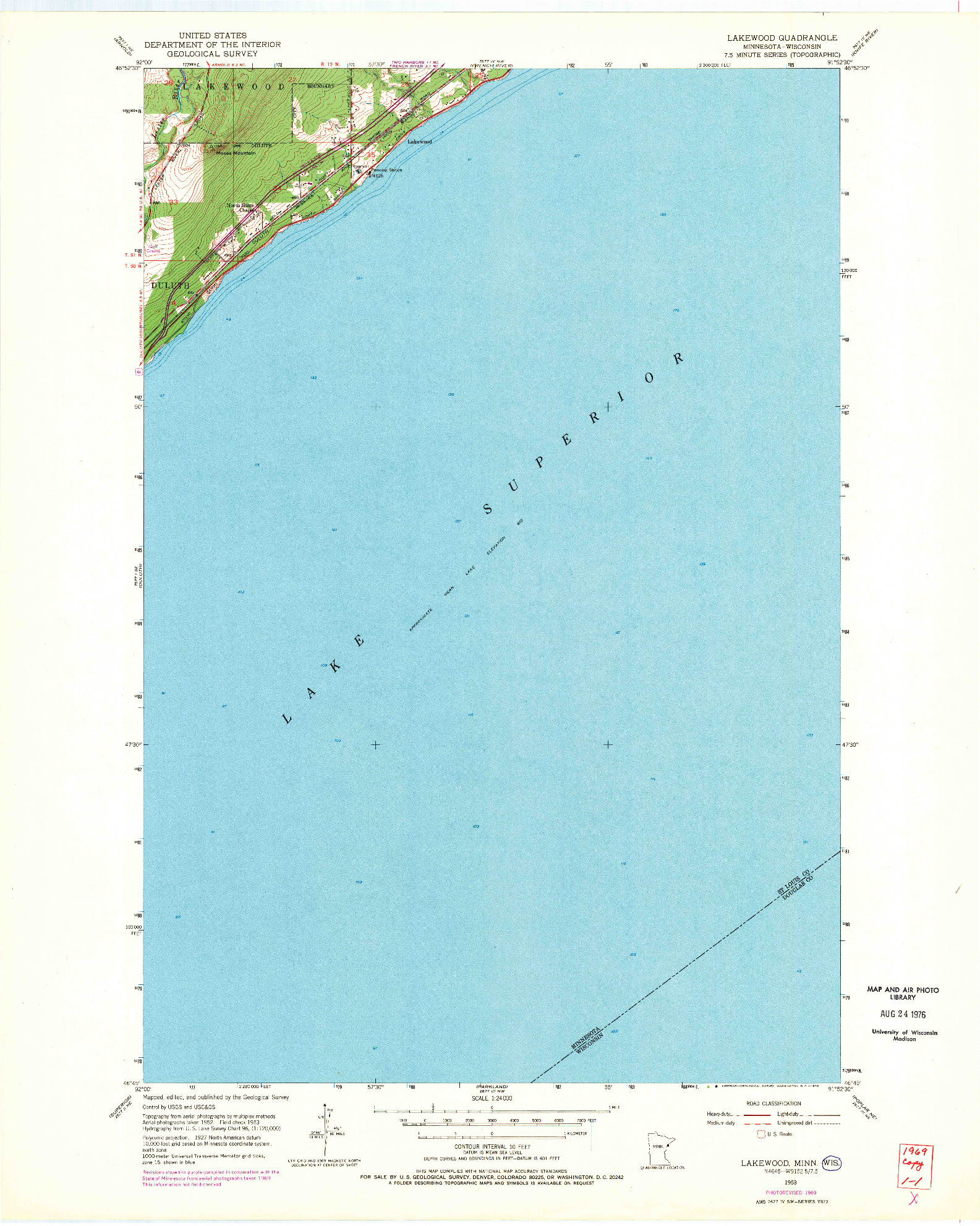 USGS 1:24000-SCALE QUADRANGLE FOR LAKEWOOD, MN 1953