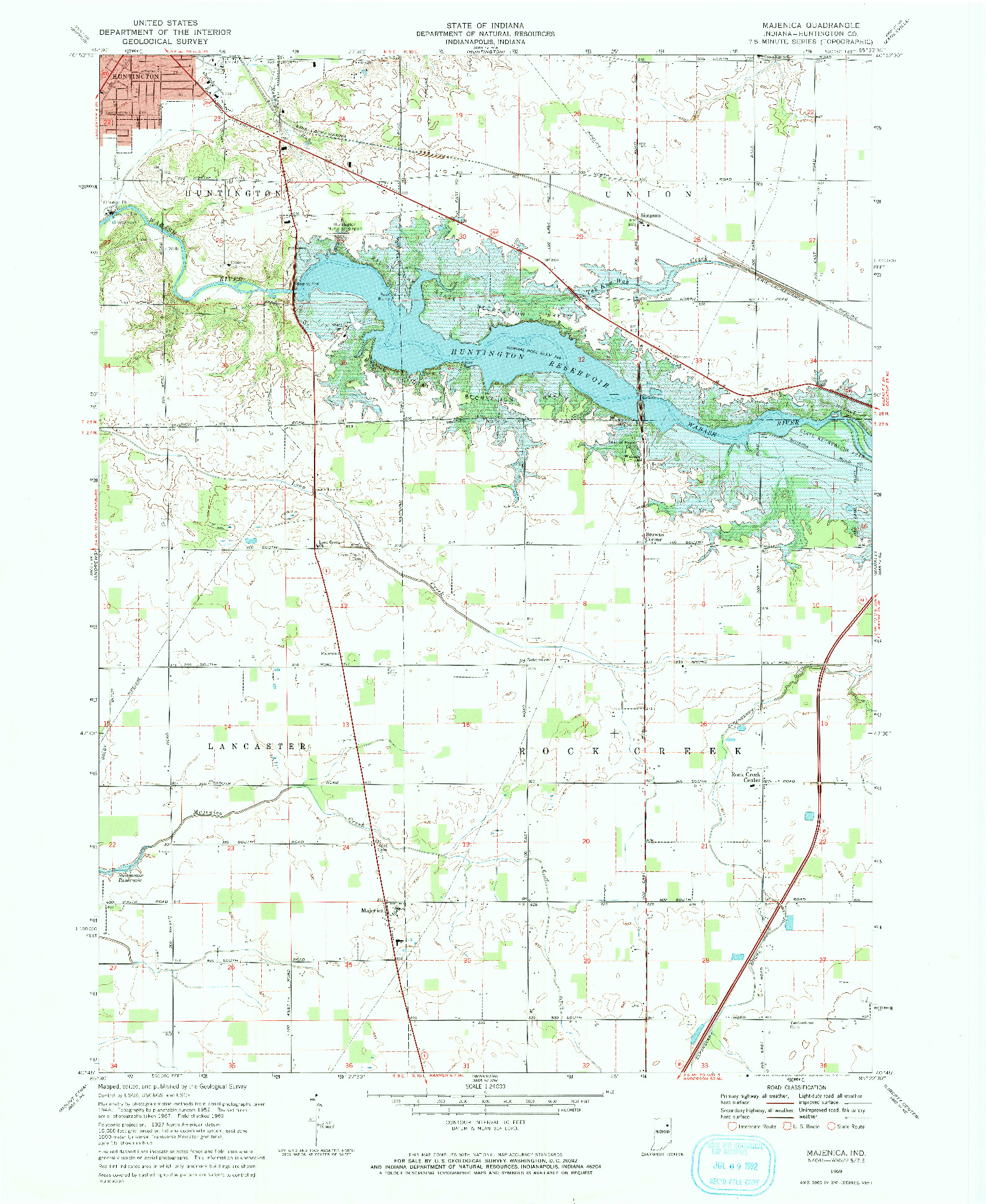 USGS 1:24000-SCALE QUADRANGLE FOR MAJENICA, IN 1969