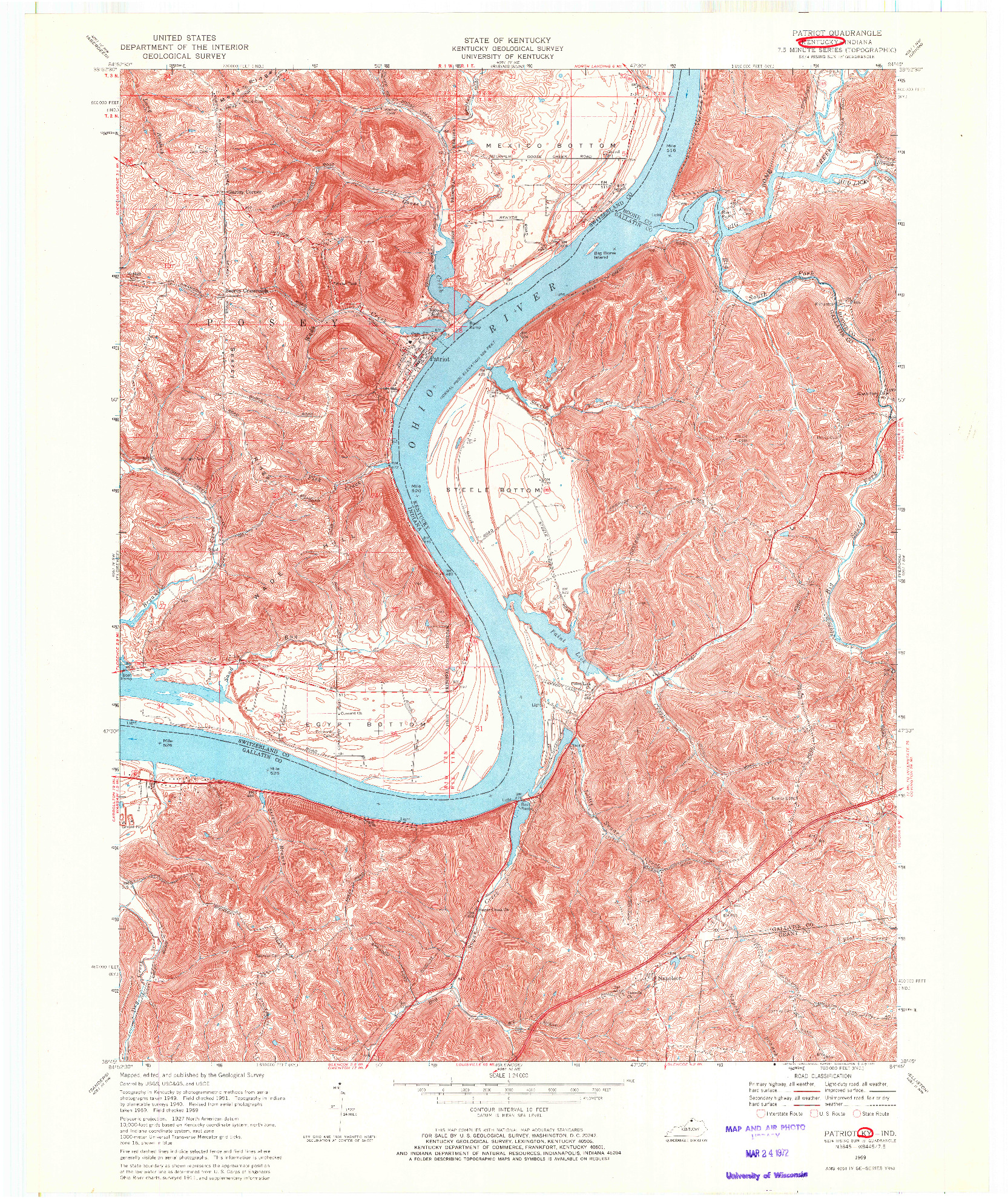 USGS 1:24000-SCALE QUADRANGLE FOR PATRIOT, KY 1969