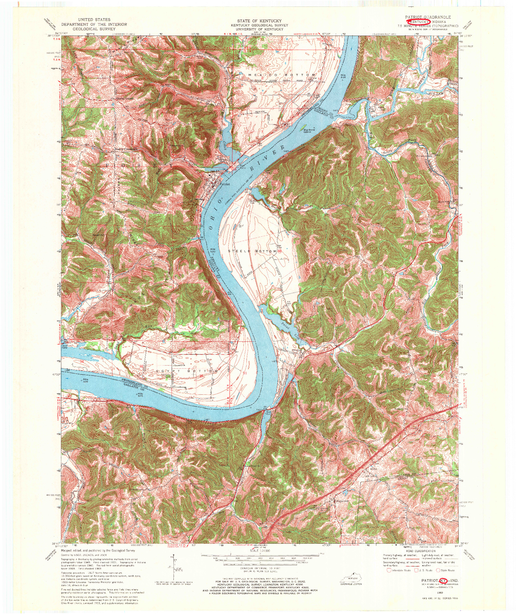 USGS 1:24000-SCALE QUADRANGLE FOR PATRIOT, KY 1969