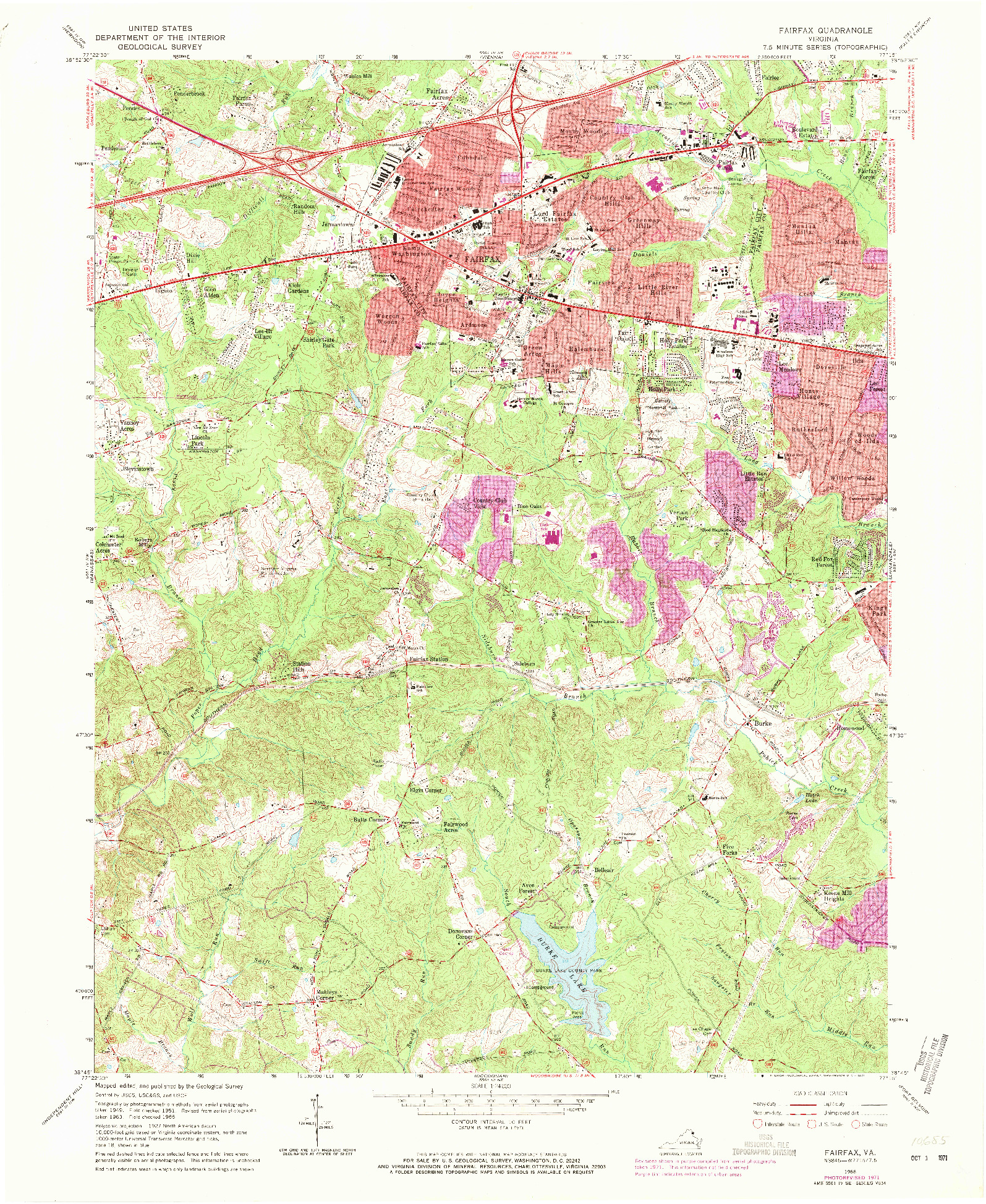 USGS 1:24000-SCALE QUADRANGLE FOR FAIRFAX, VA 1966