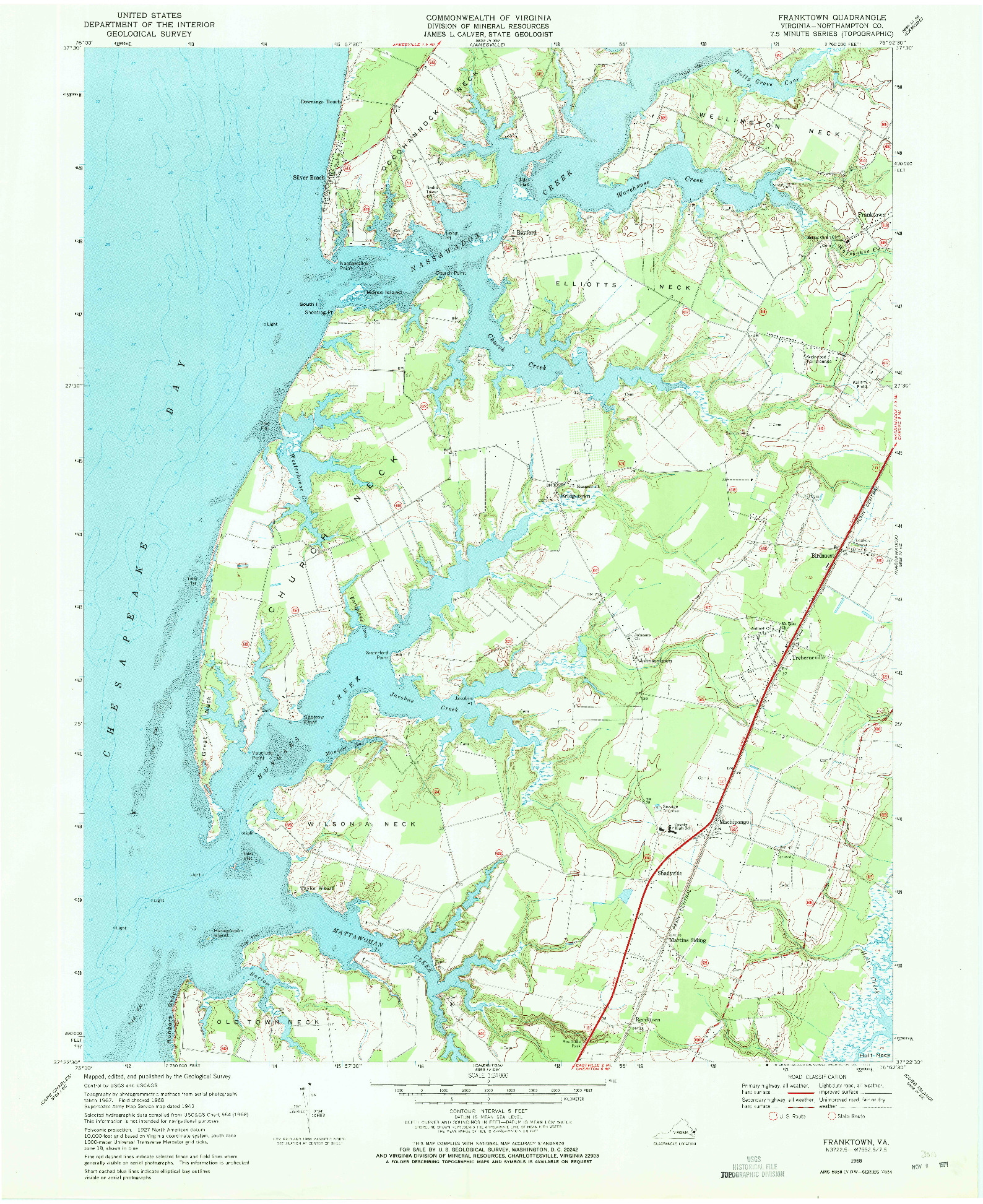 USGS 1:24000-SCALE QUADRANGLE FOR FRANKTOWN, VA 1968