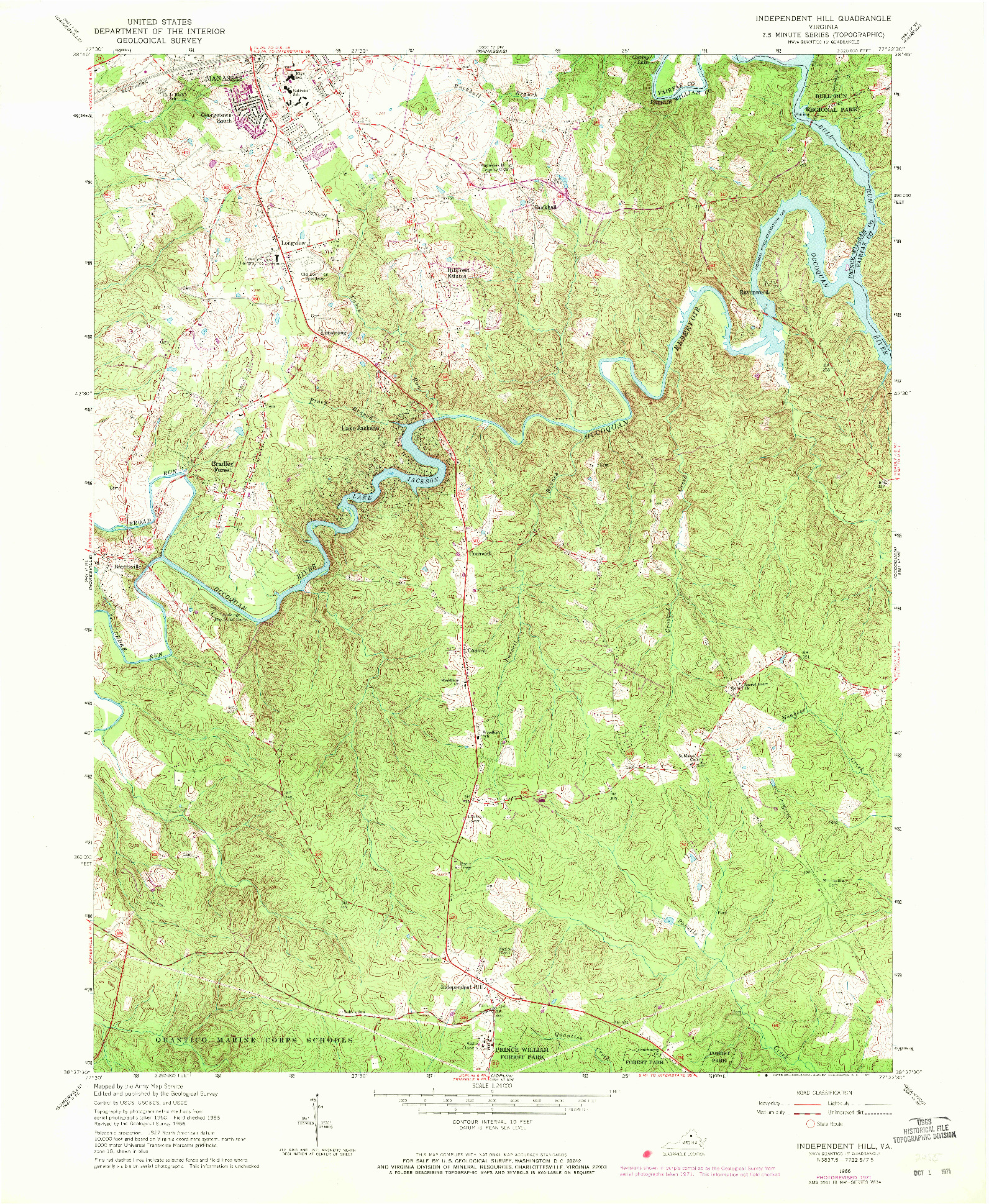USGS 1:24000-SCALE QUADRANGLE FOR INDEPENDENT HILL, VA 1966
