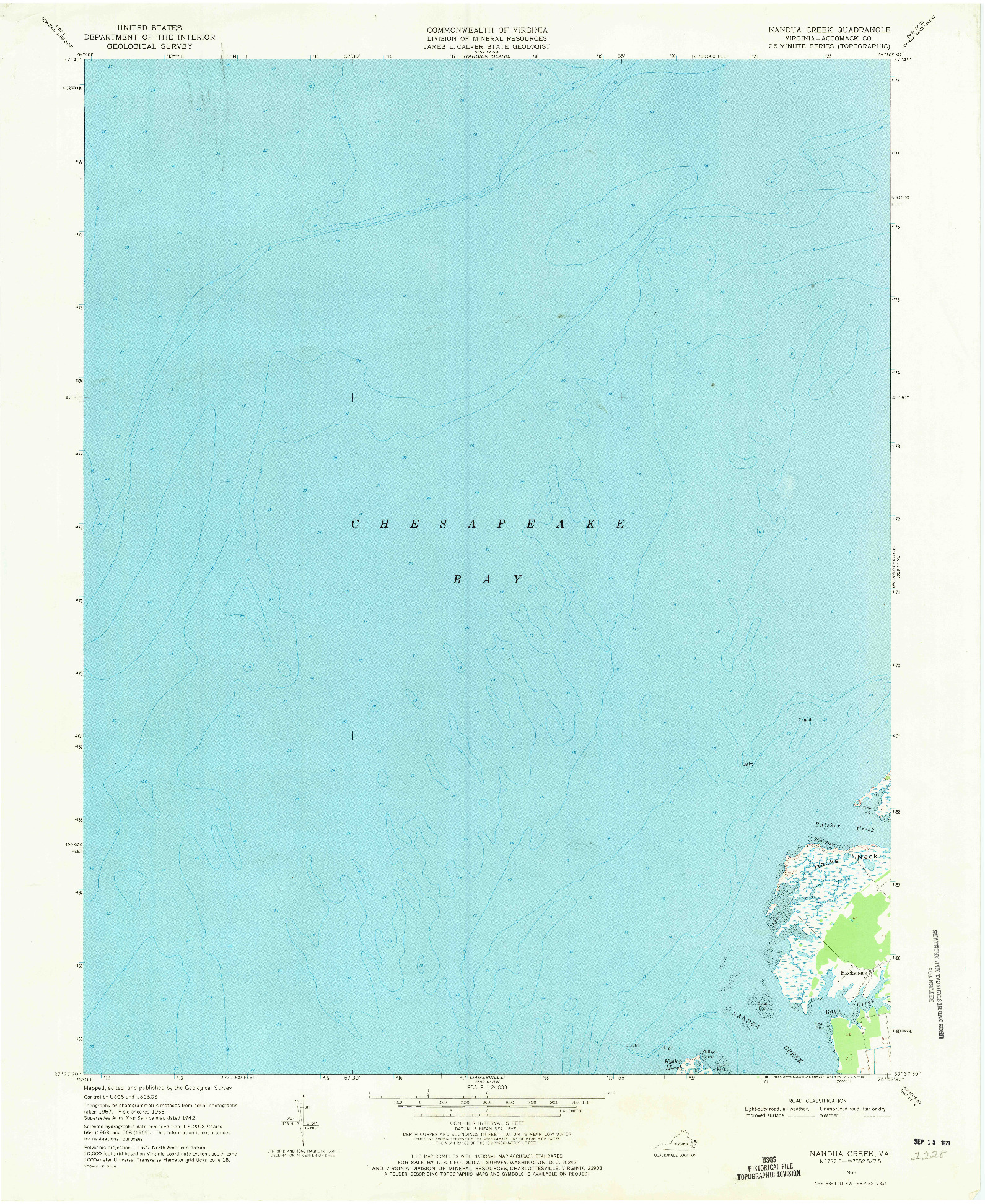 USGS 1:24000-SCALE QUADRANGLE FOR NANDUA CREEK, VA 1968