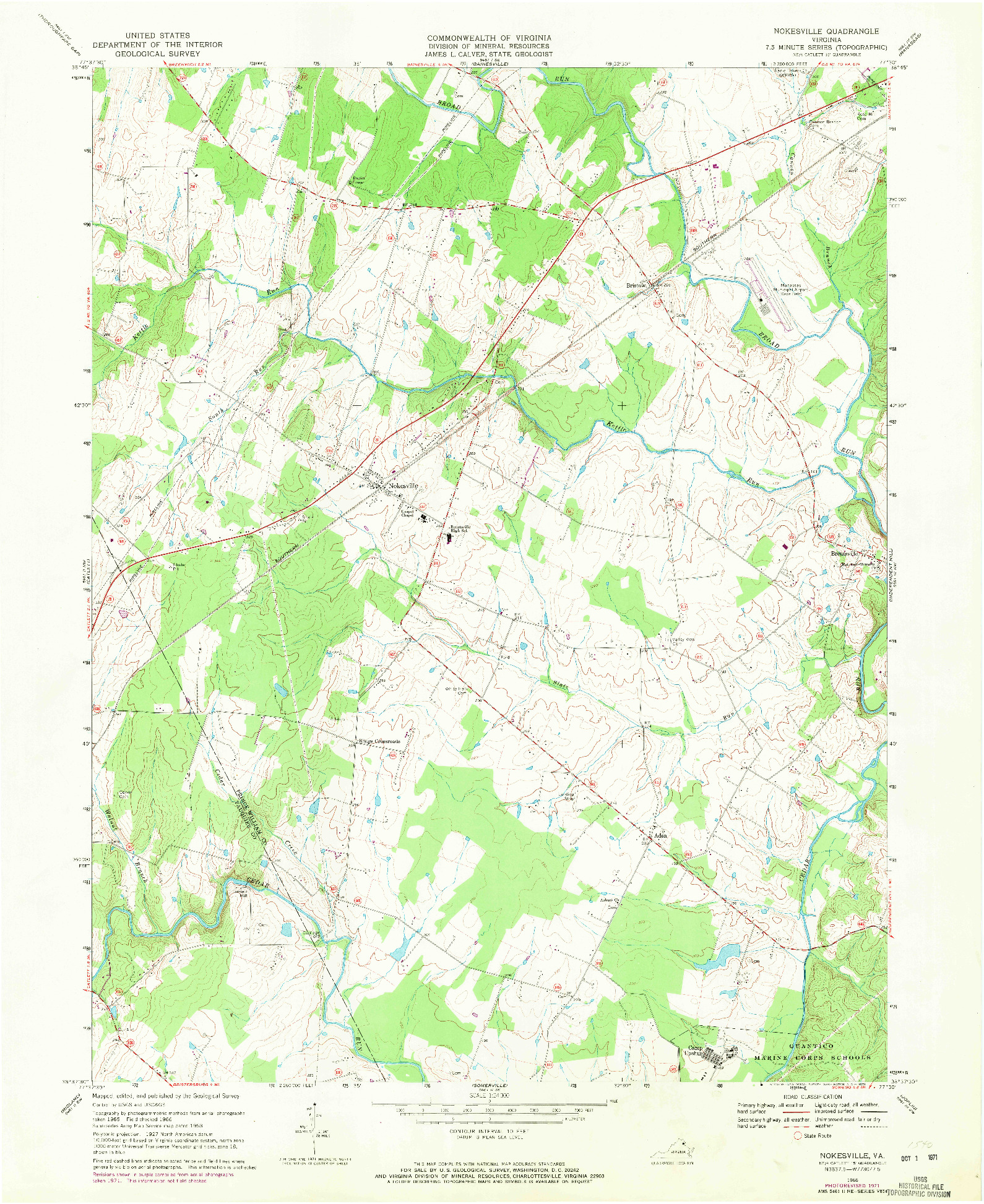 USGS 1:24000-SCALE QUADRANGLE FOR NOKESVILLE, VA 1966