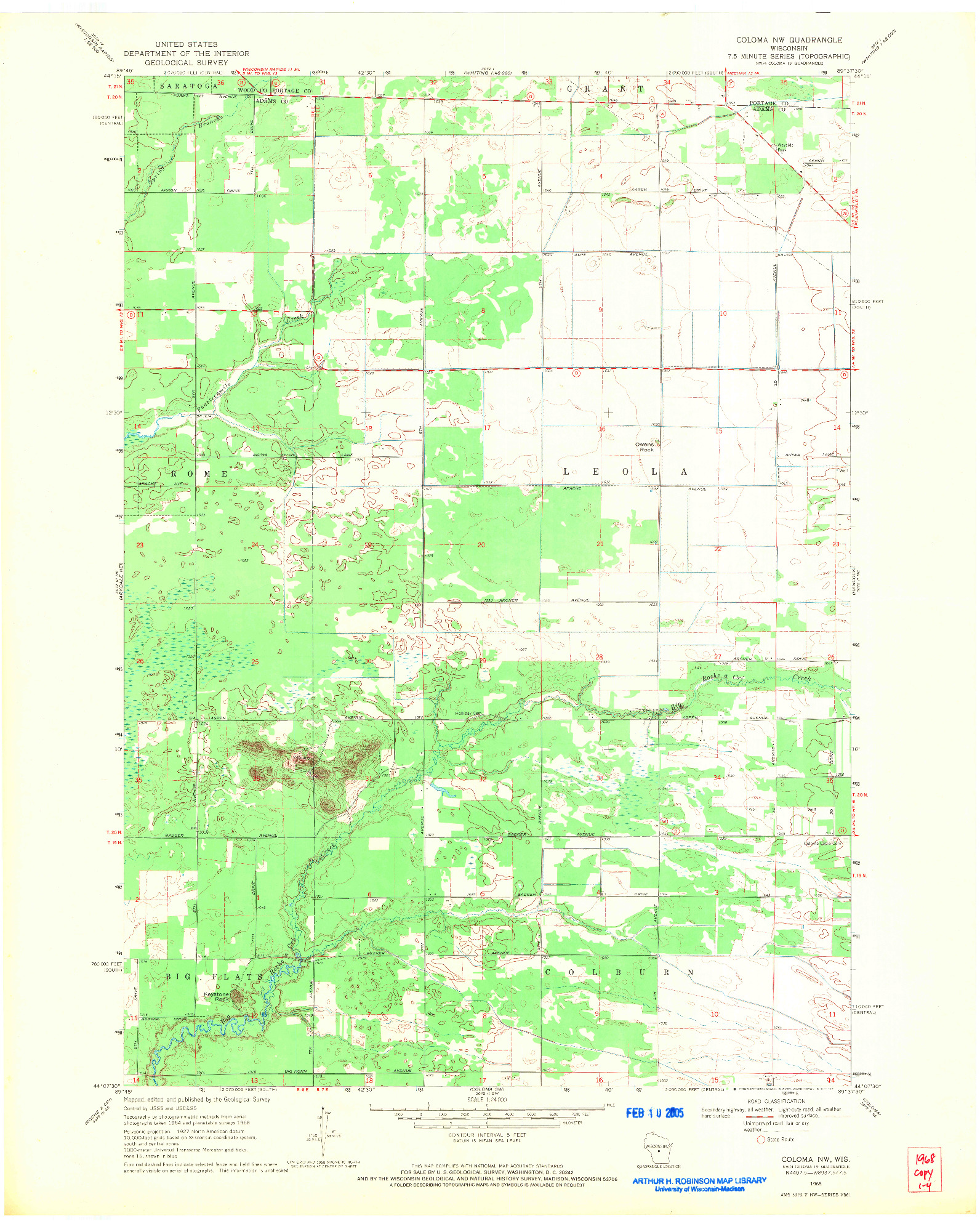 USGS 1:24000-SCALE QUADRANGLE FOR COLOMA NW, WI 1968