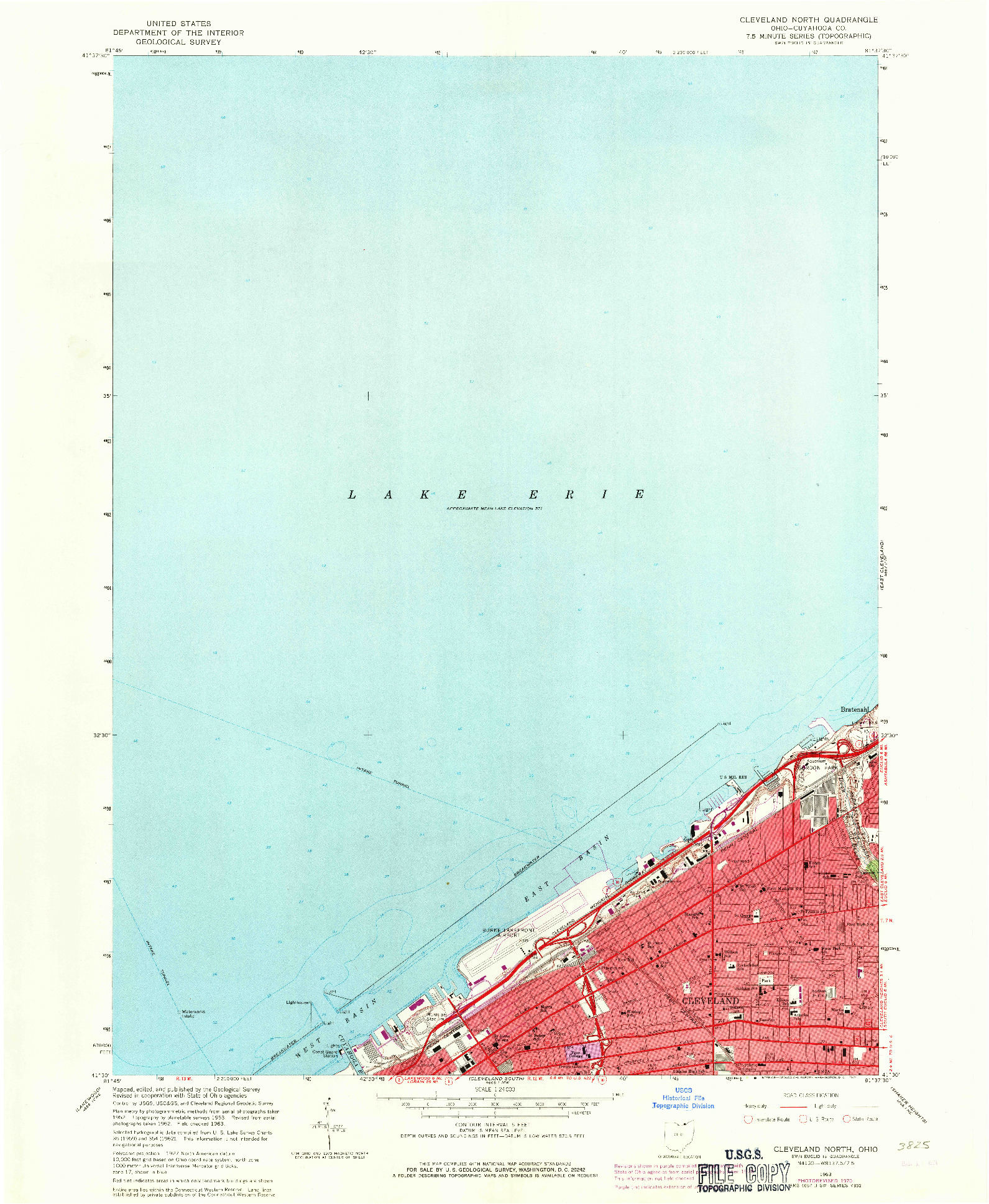 USGS 1:24000-SCALE QUADRANGLE FOR CLEVELAND NORTH, OH 1963