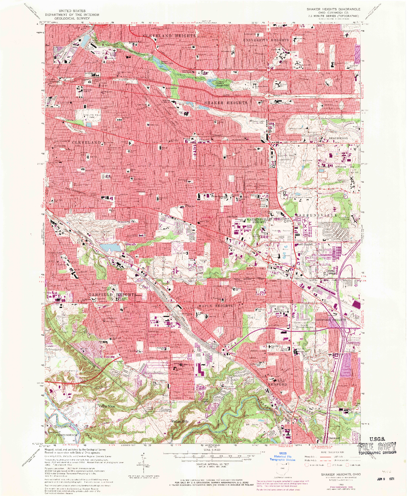 USGS 1:24000-SCALE QUADRANGLE FOR SHAKER HEIGHTS, OH 1963