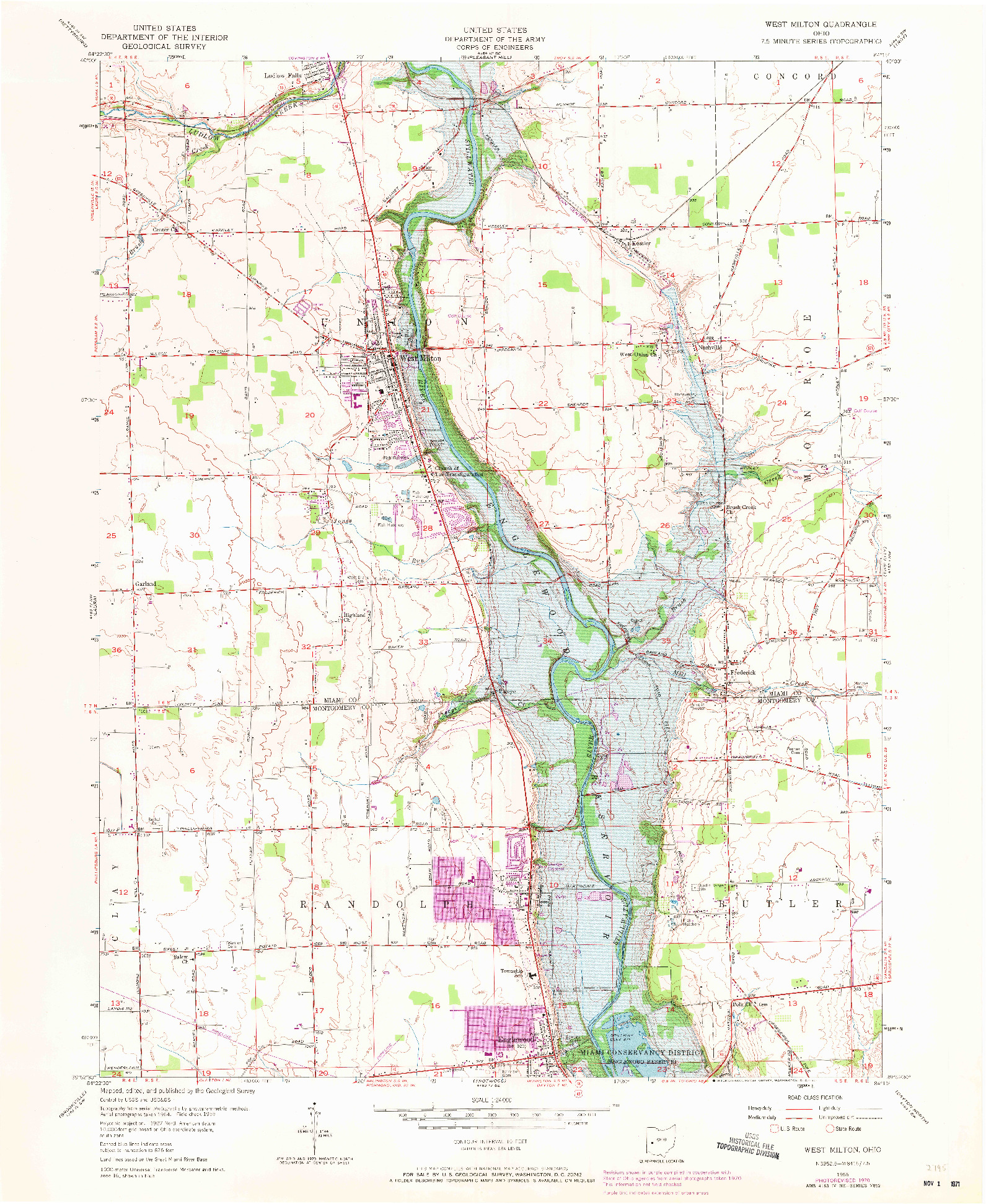 USGS 1:24000-SCALE QUADRANGLE FOR WEST MILTON, OH 1955