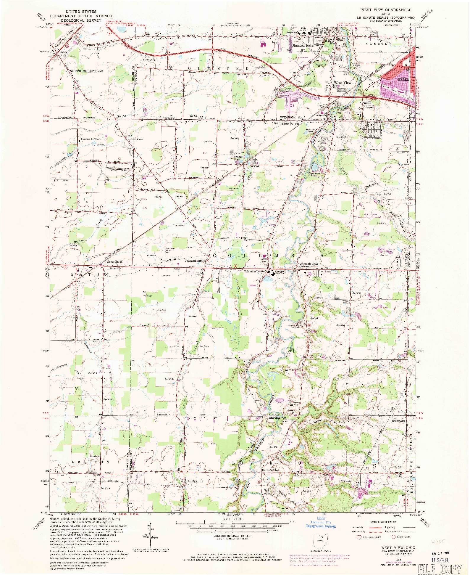 USGS 1:24000-SCALE QUADRANGLE FOR WEST VIEW, OH 1963