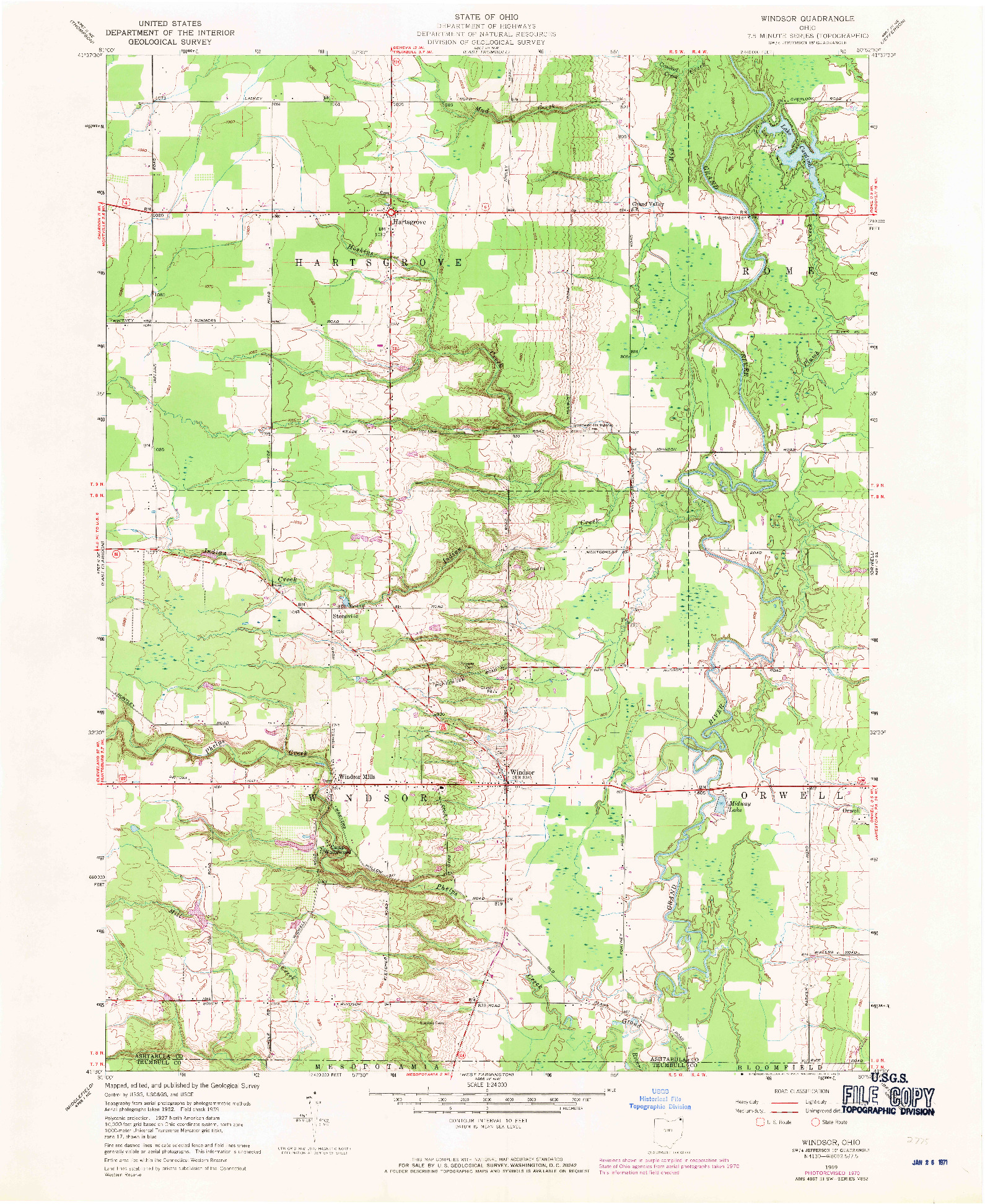USGS 1:24000-SCALE QUADRANGLE FOR WINDSOR, OH 1959
