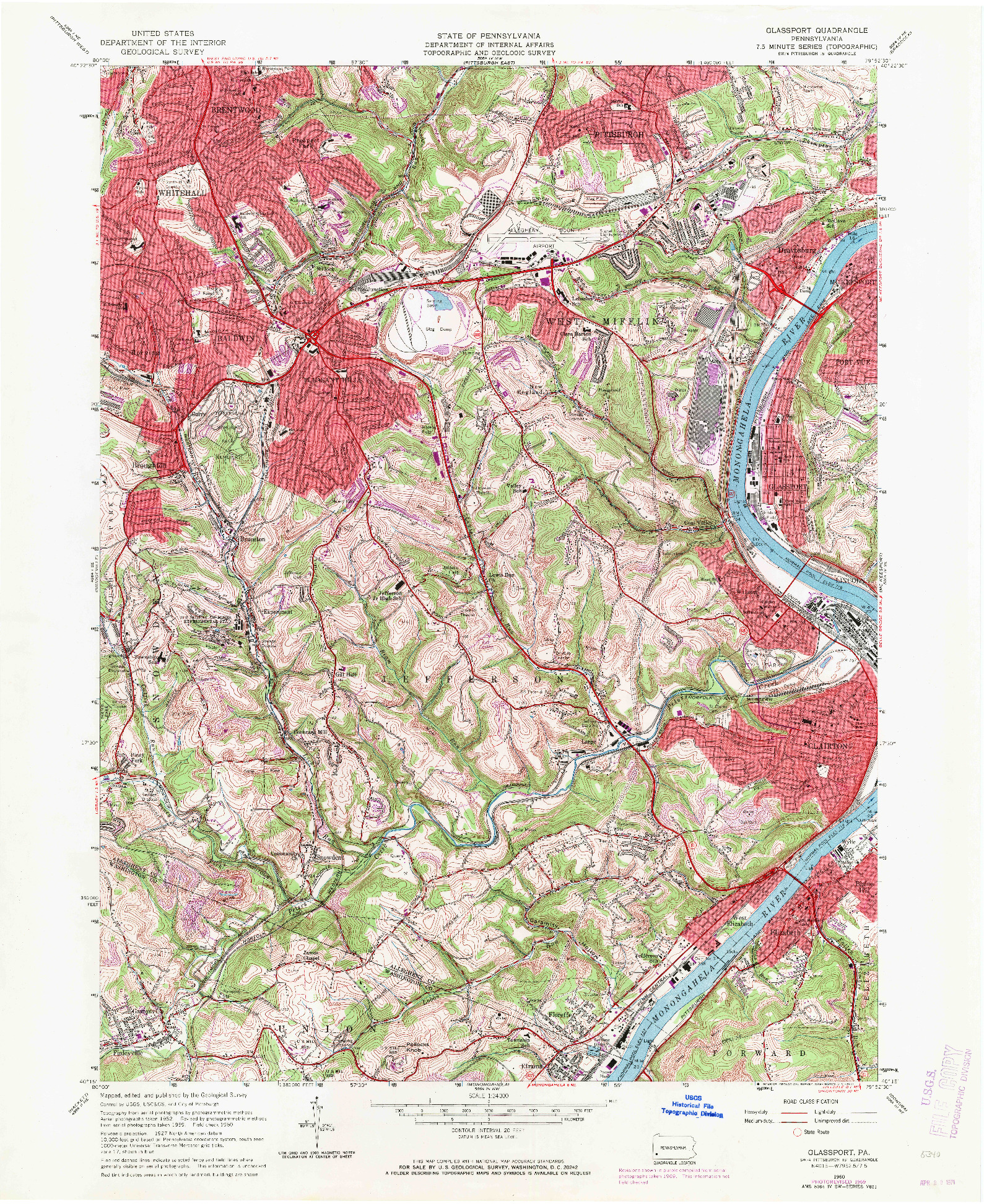 USGS 1:24000-SCALE QUADRANGLE FOR GLASSPORT, PA 1960