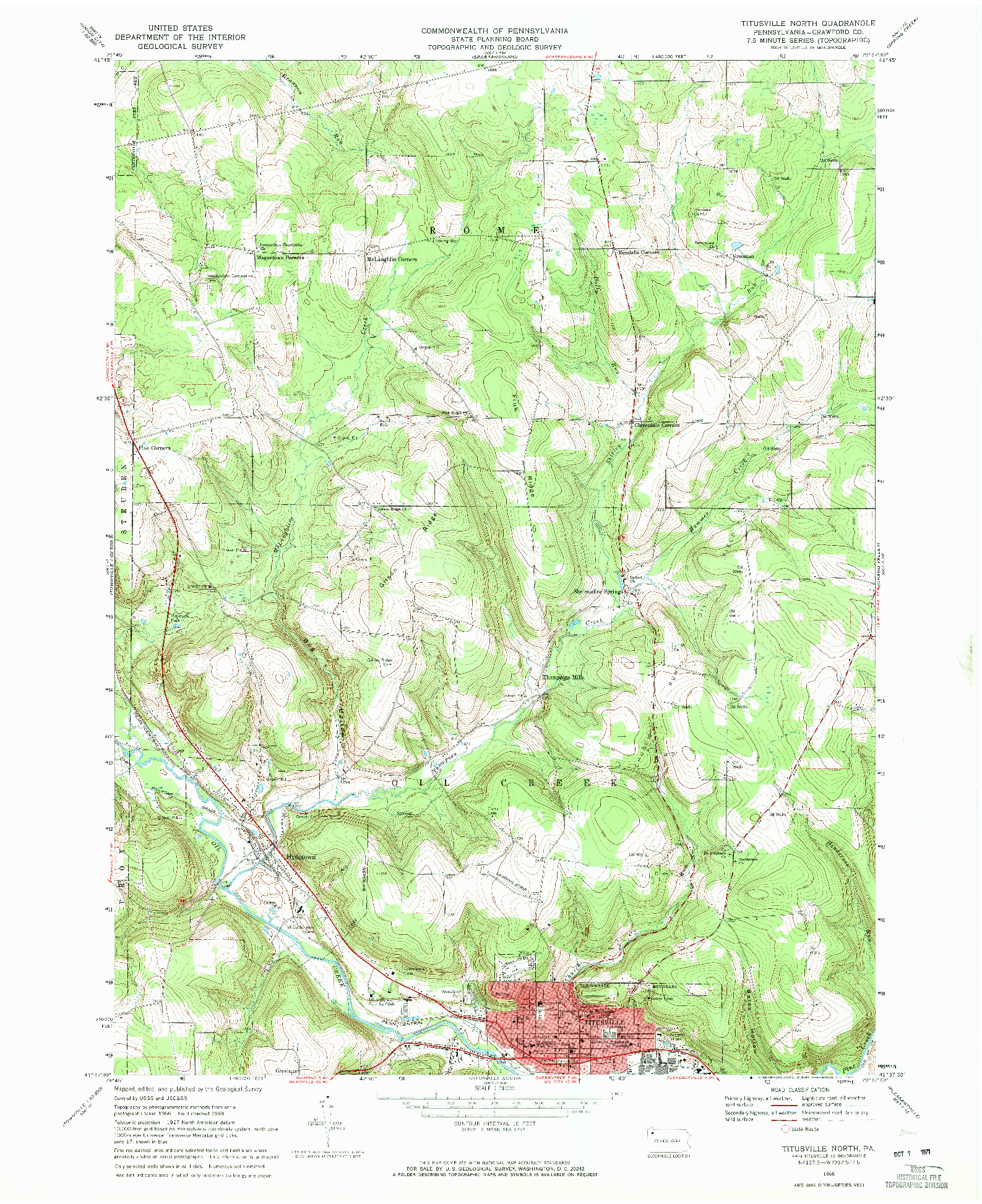 USGS 1:24000-SCALE QUADRANGLE FOR TITUSVILLE NORTH, PA 1968