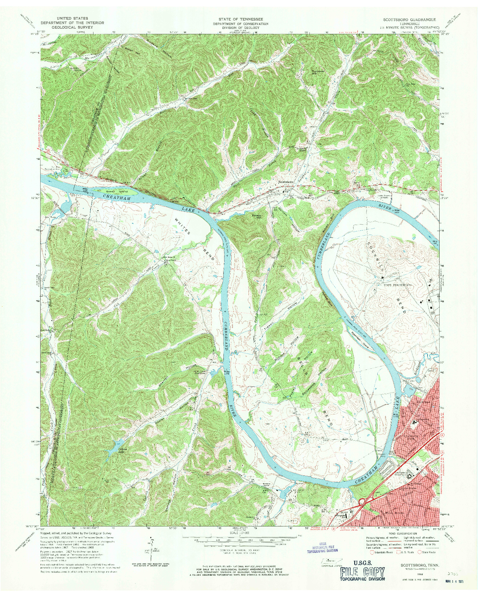 USGS 1:24000-SCALE QUADRANGLE FOR SCOTTSBORO, TN 1968