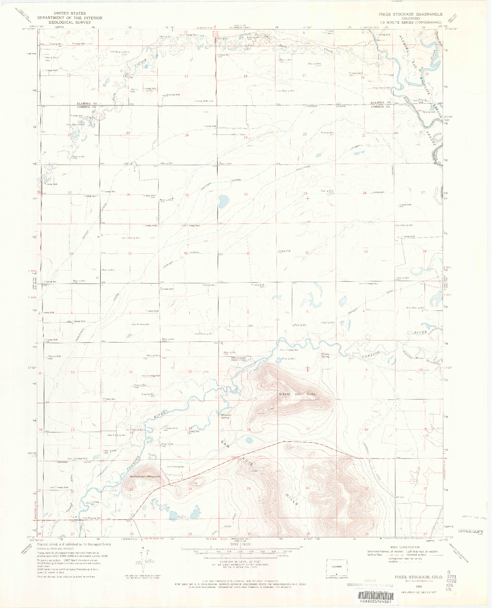 USGS 1:24000-SCALE QUADRANGLE FOR PIKES STOCKADE, CO 1968