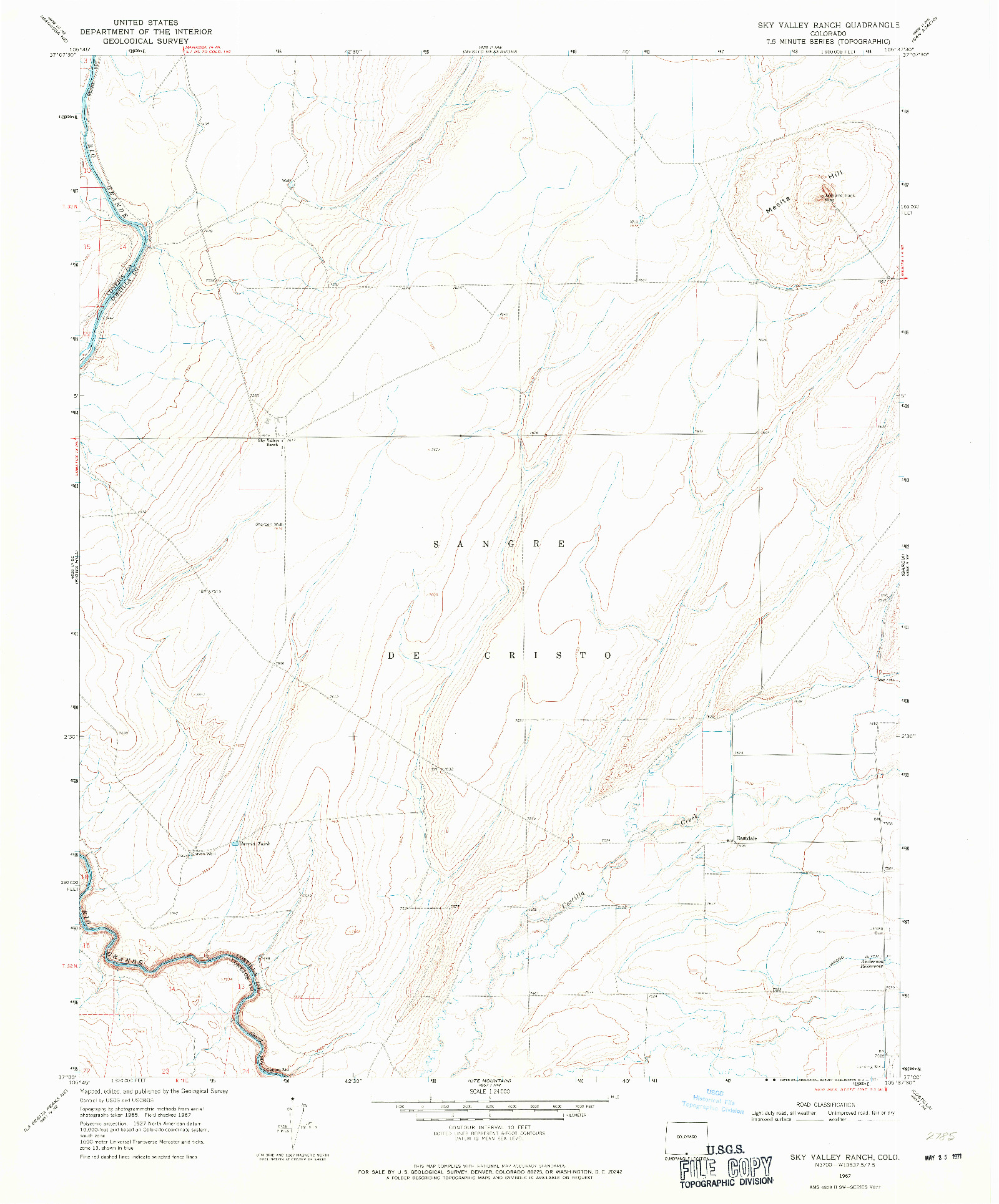 USGS 1:24000-SCALE QUADRANGLE FOR SKY VALLEY RANCH, CO 1967