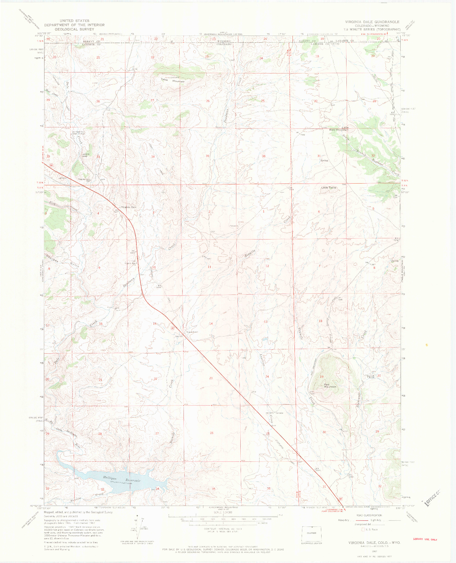 USGS 1:24000-SCALE QUADRANGLE FOR VIRGINIA DALE, CO 1967