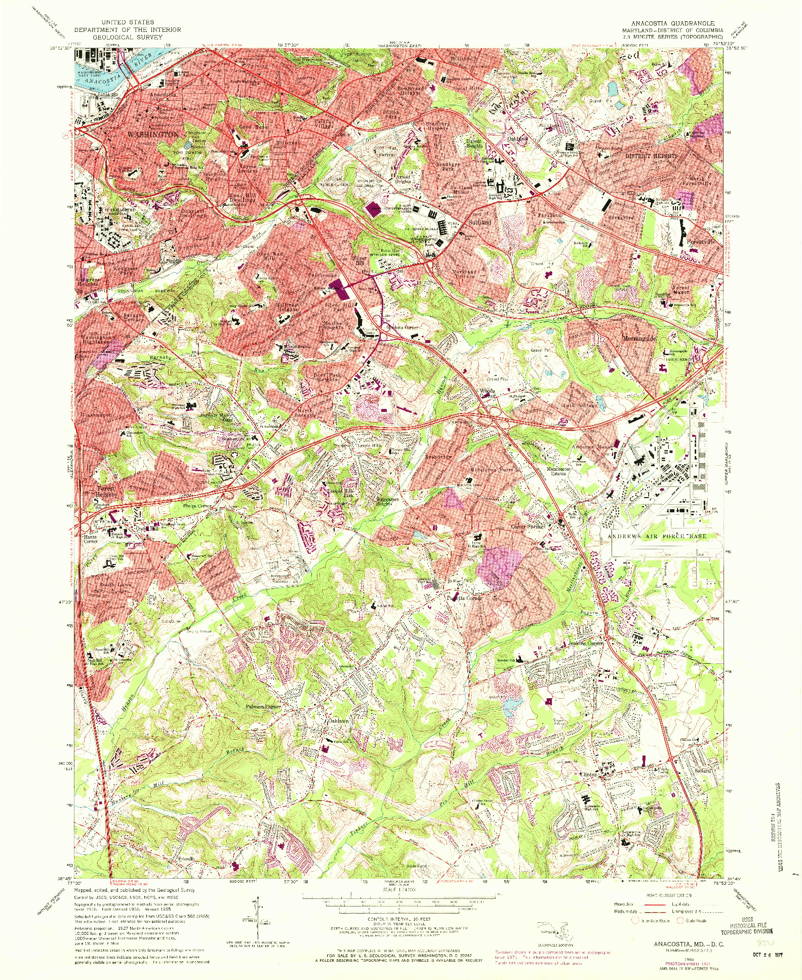 USGS 1:24000-SCALE QUADRANGLE FOR ANACOSTIA, MD 1965