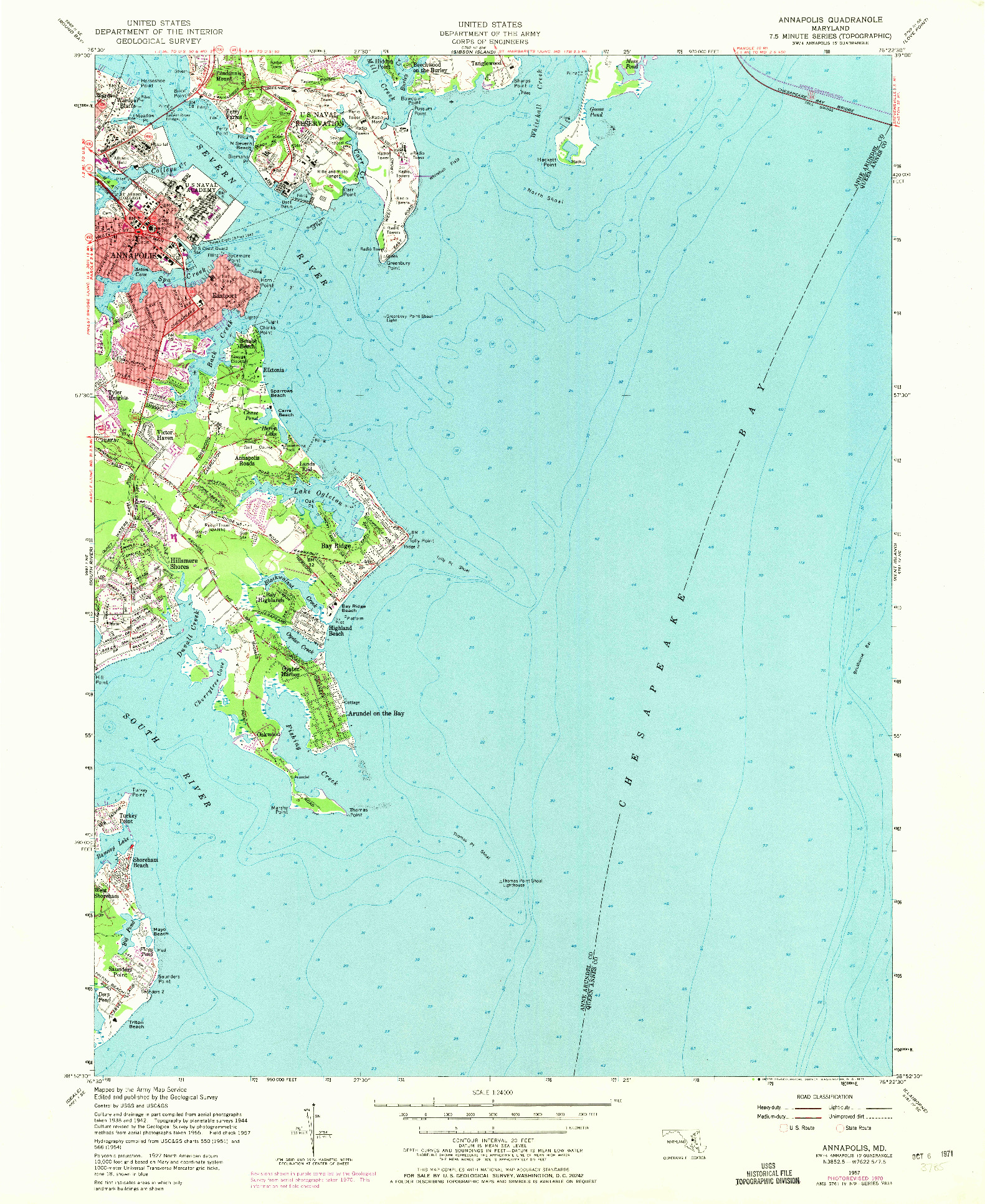 USGS 1:24000-SCALE QUADRANGLE FOR ANNAPOLIS, MD 1957
