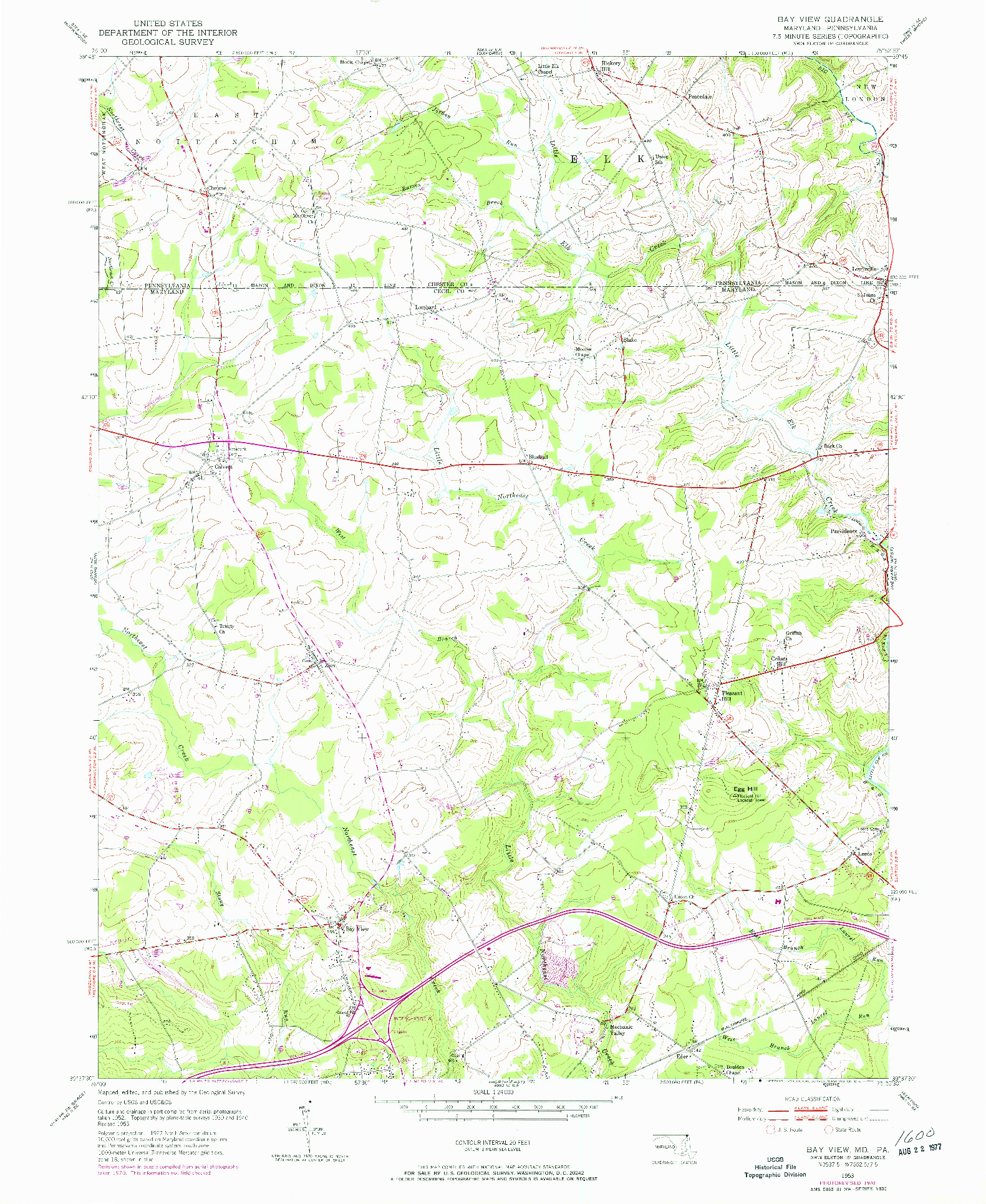 USGS 1:24000-SCALE QUADRANGLE FOR BAY VIEW, MD 1953