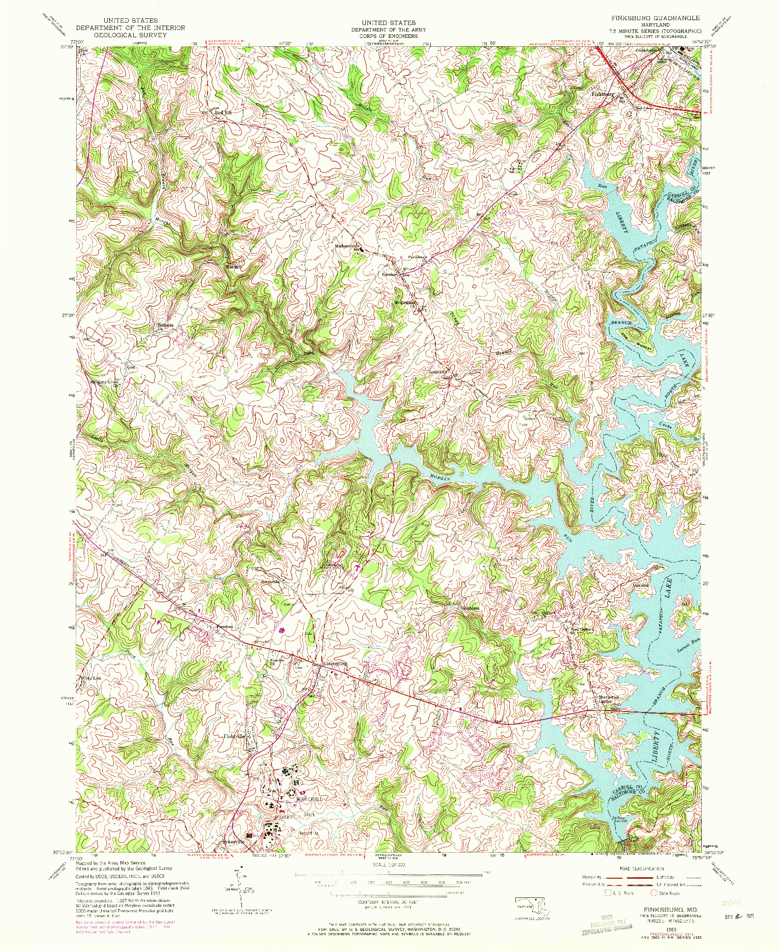 USGS 1:24000-SCALE QUADRANGLE FOR FINKSBURG, MD 1953