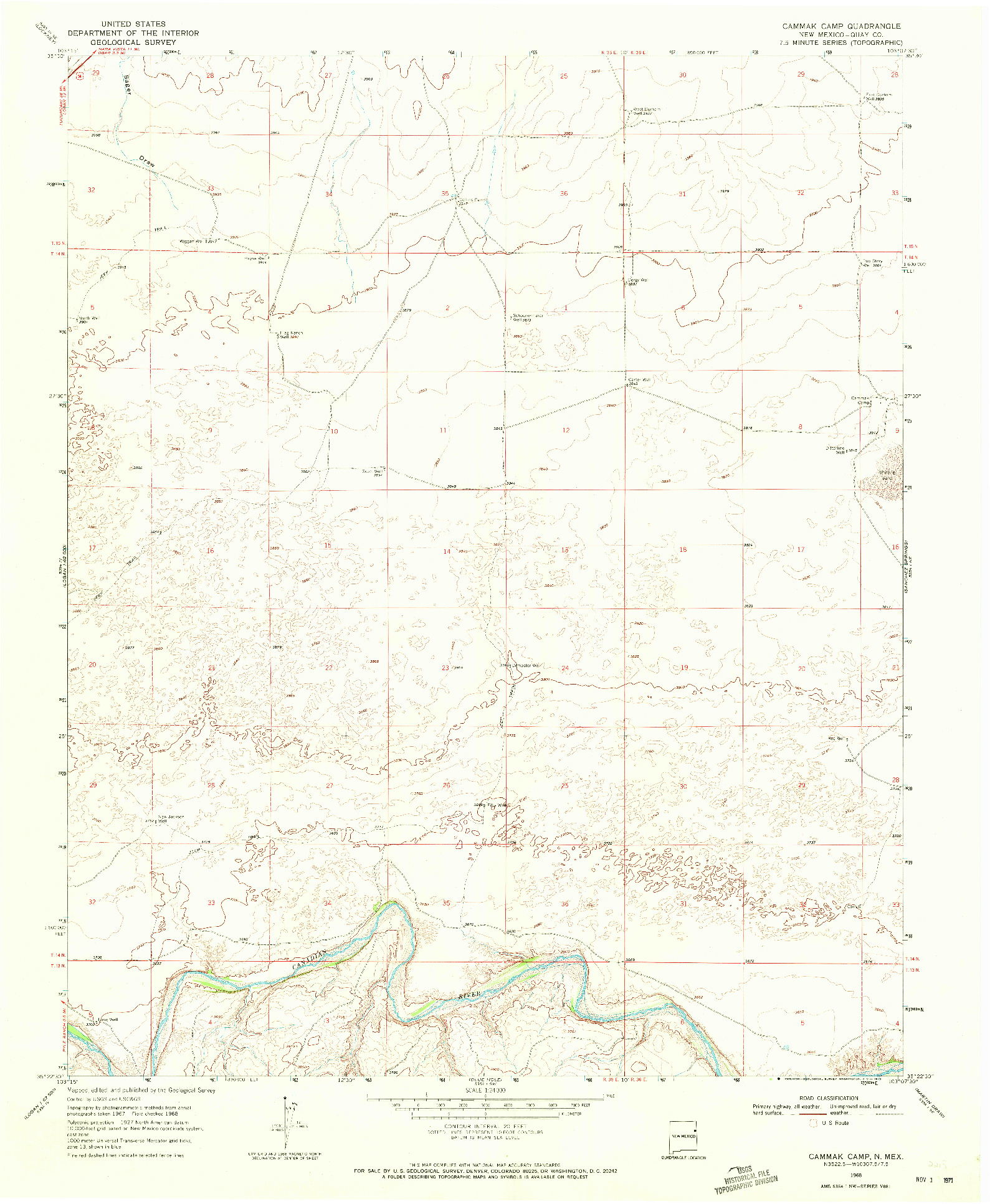USGS 1:24000-SCALE QUADRANGLE FOR CAMMAK CAMP, NM 1968
