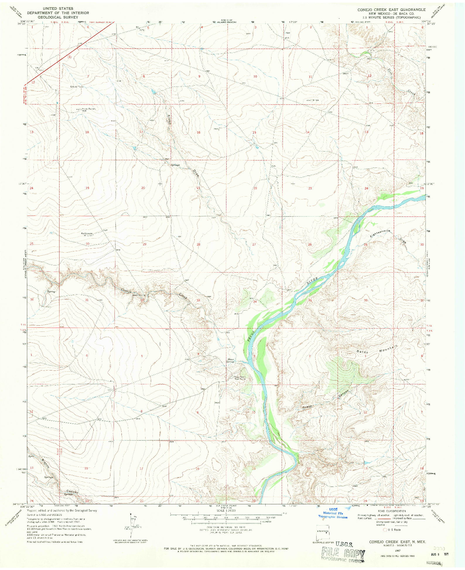 USGS 1:24000-SCALE QUADRANGLE FOR CONEJO CREEK EAST, NM 1967