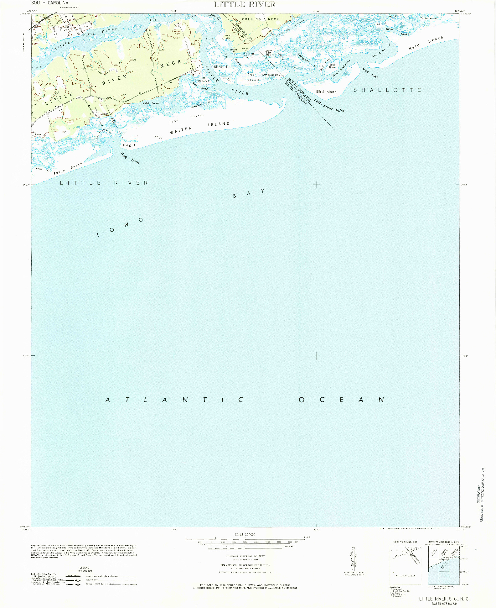 USGS 1:24000-SCALE QUADRANGLE FOR LITTLE RIVER, SC 1971