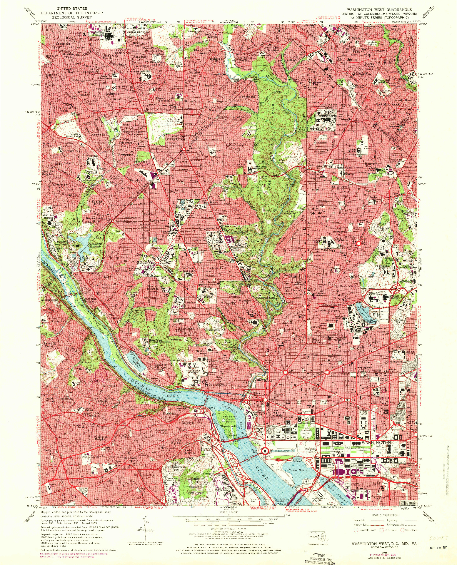 USGS 1:24000-SCALE QUADRANGLE FOR WASHINGTON WEST, DC 1965