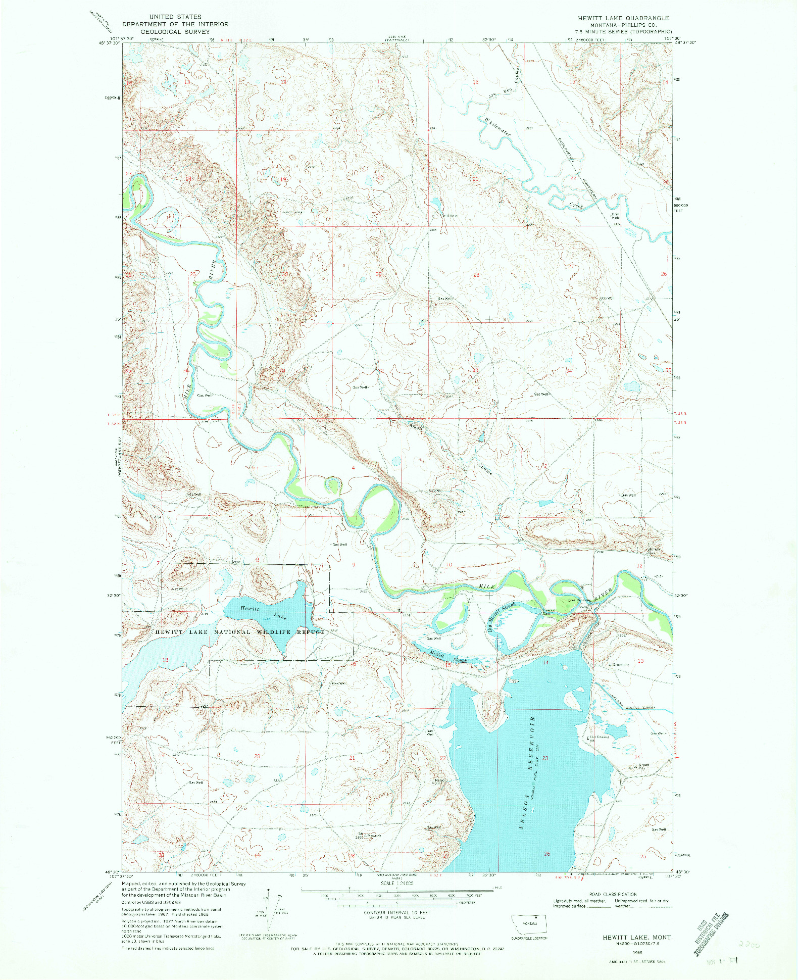 USGS 1:24000-SCALE QUADRANGLE FOR HEWITT LAKE, MT 1968