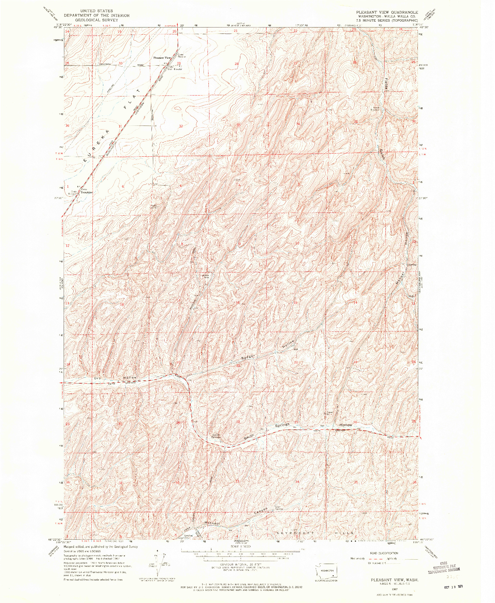 USGS 1:24000-SCALE QUADRANGLE FOR PLEASANT VIEW, WA 1967