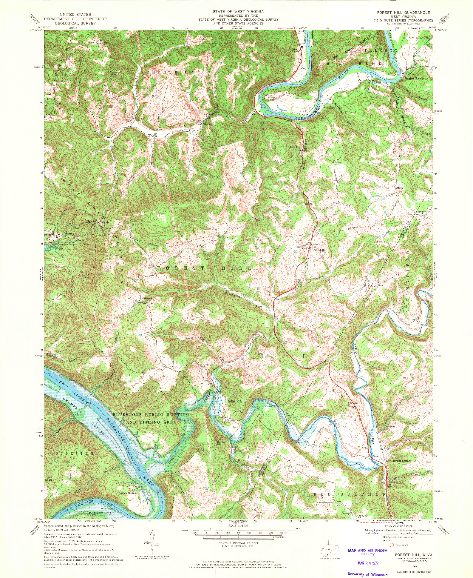 USGS 1:24000-SCALE QUADRANGLE FOR FOREST HILL, WV 1968